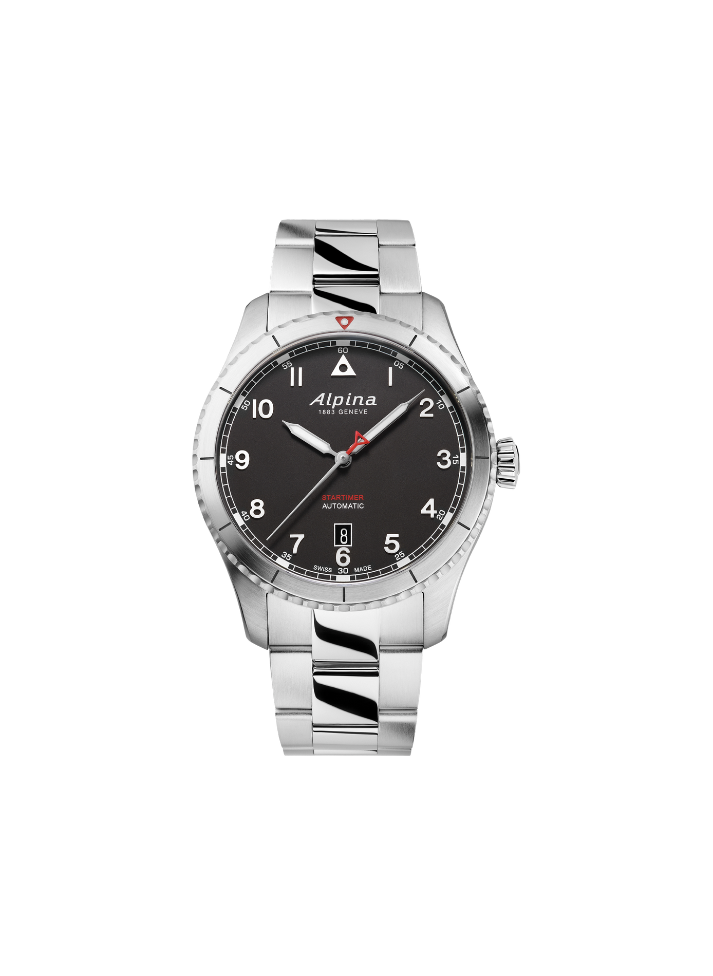 Montre automatique Pilot Automatic en acier inoxydable ALPINA Noir