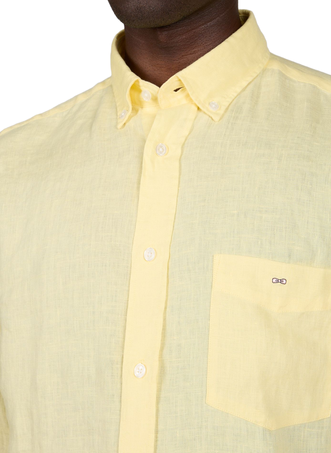 Chemise droite à logo en lin EDEN PARK Jaune