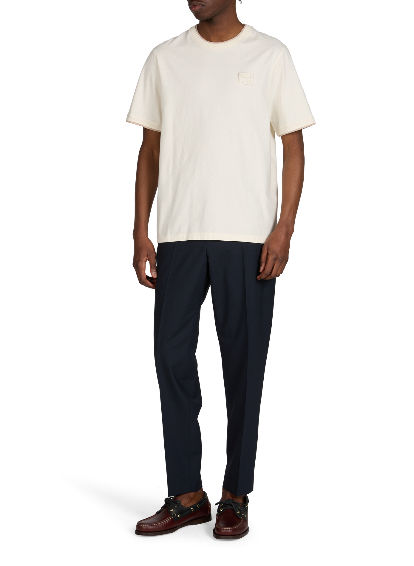 Straight T-shirt with embroidered logo in cotton MAISON KITSUNÉ Beige