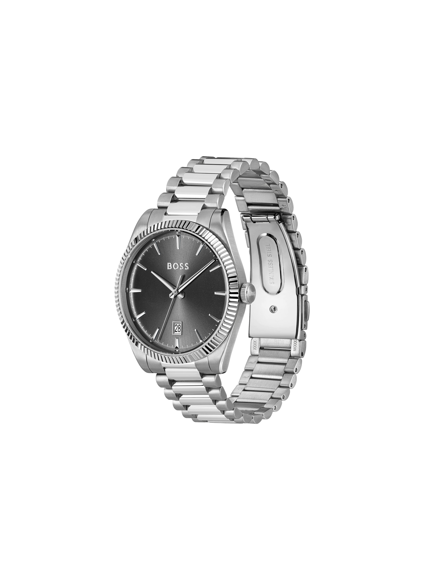 Monte quartz Cheswick en acier inoxydable BOSS MONTRES Gris