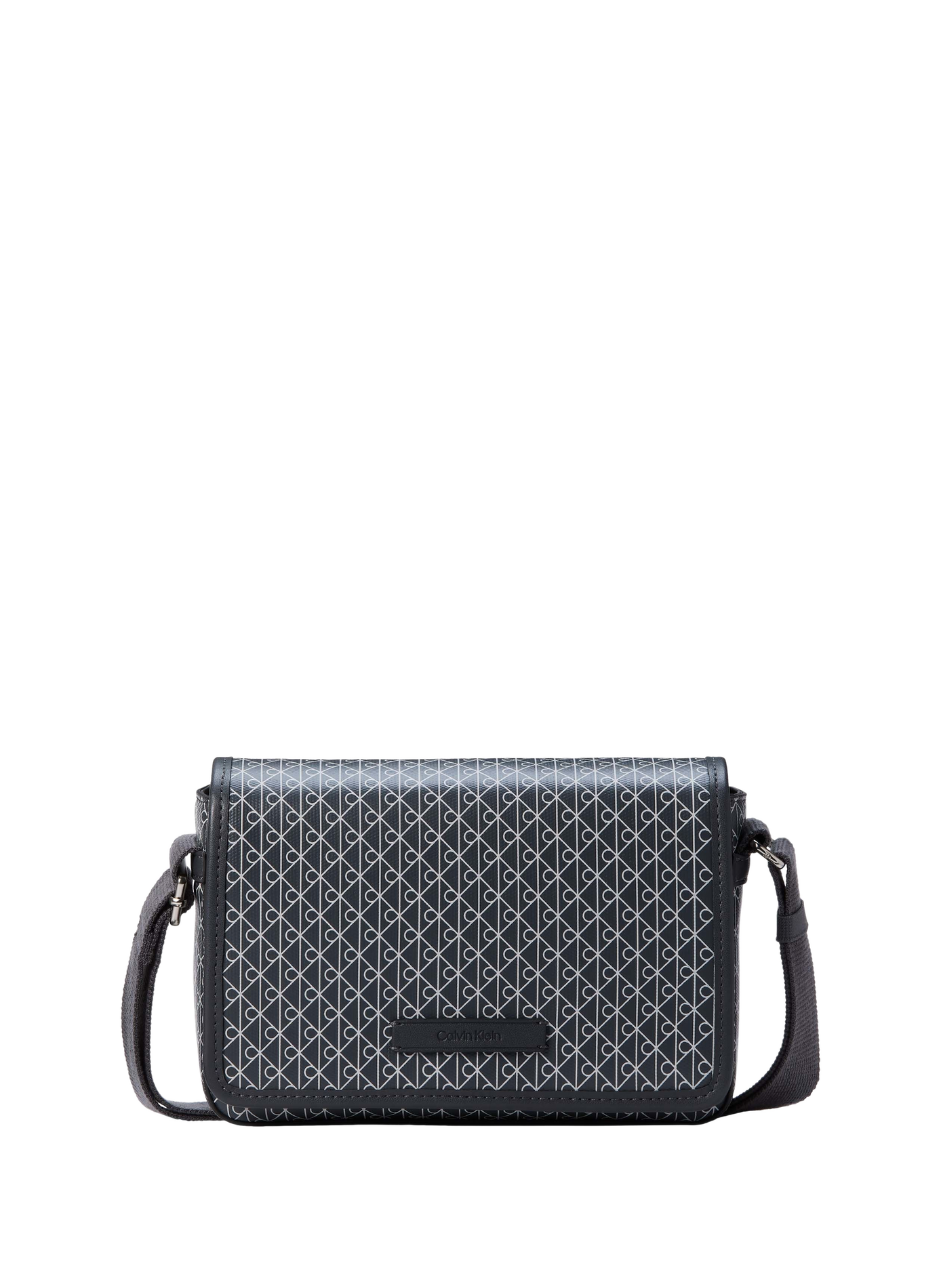 Monogram print shoulder bag CALVIN KLEIN Grey