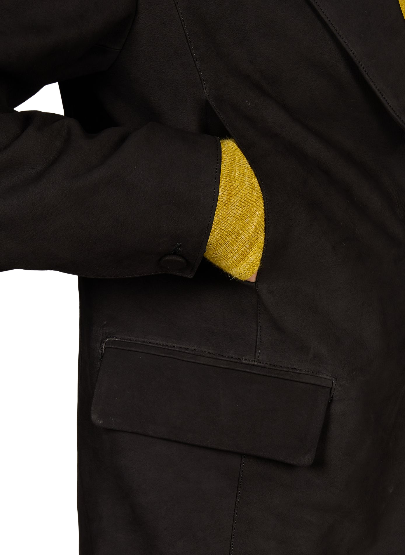 Blazer en cuir OMAR AFRIDI Noir