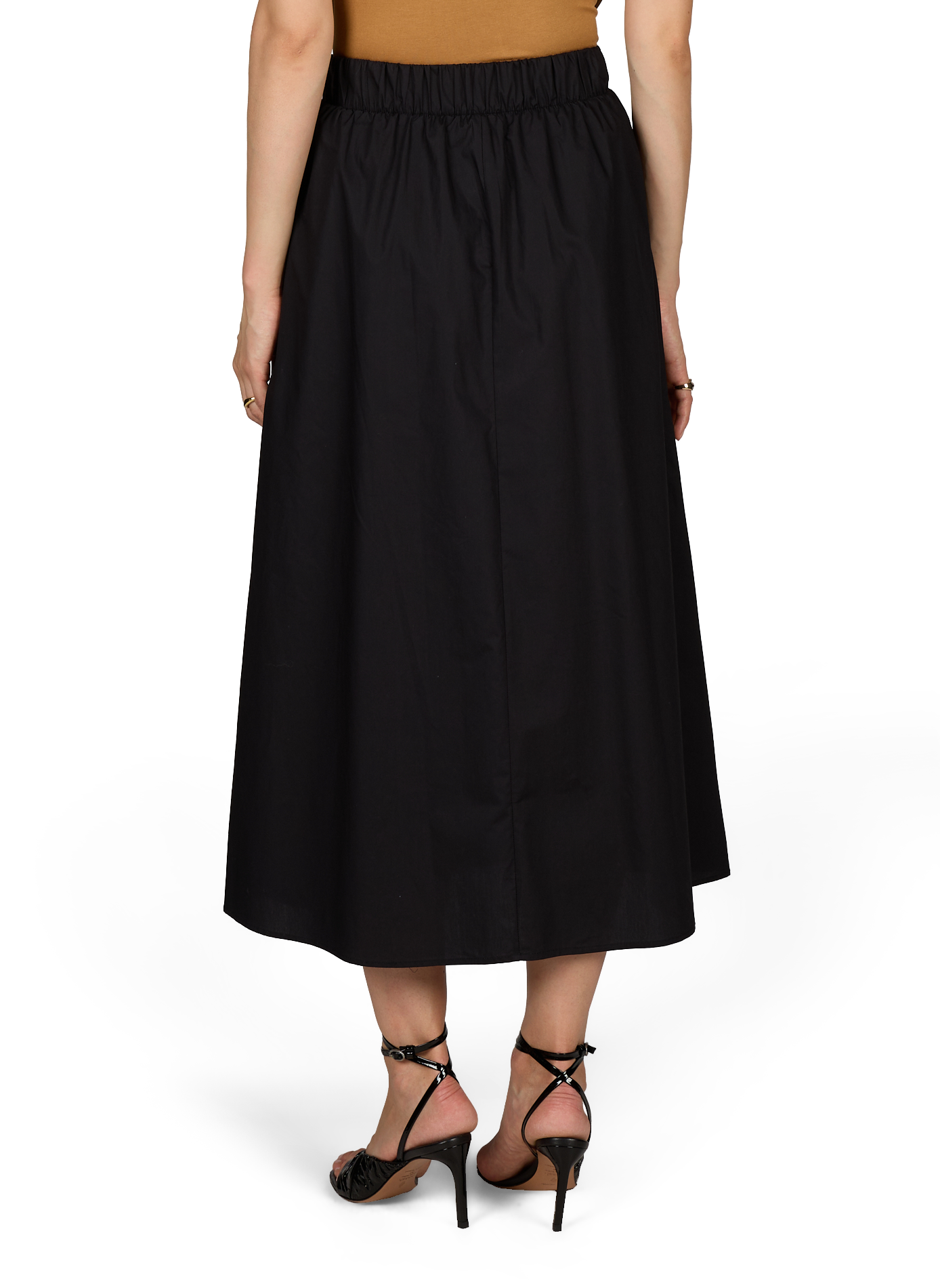 High-waisted long skirt by VISOPHIE in cotton VILA Black