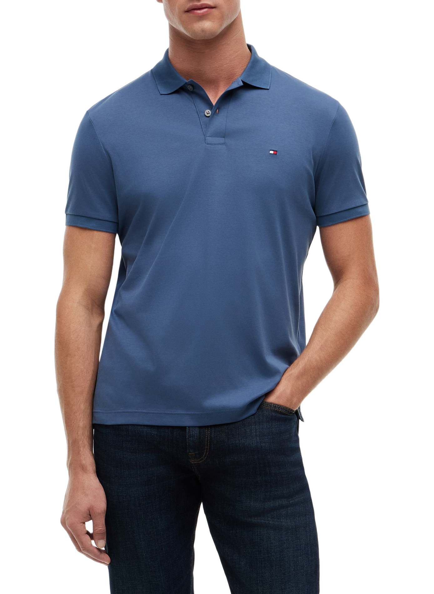 Baumwollpolo TOMMY HILFIGER Blau
