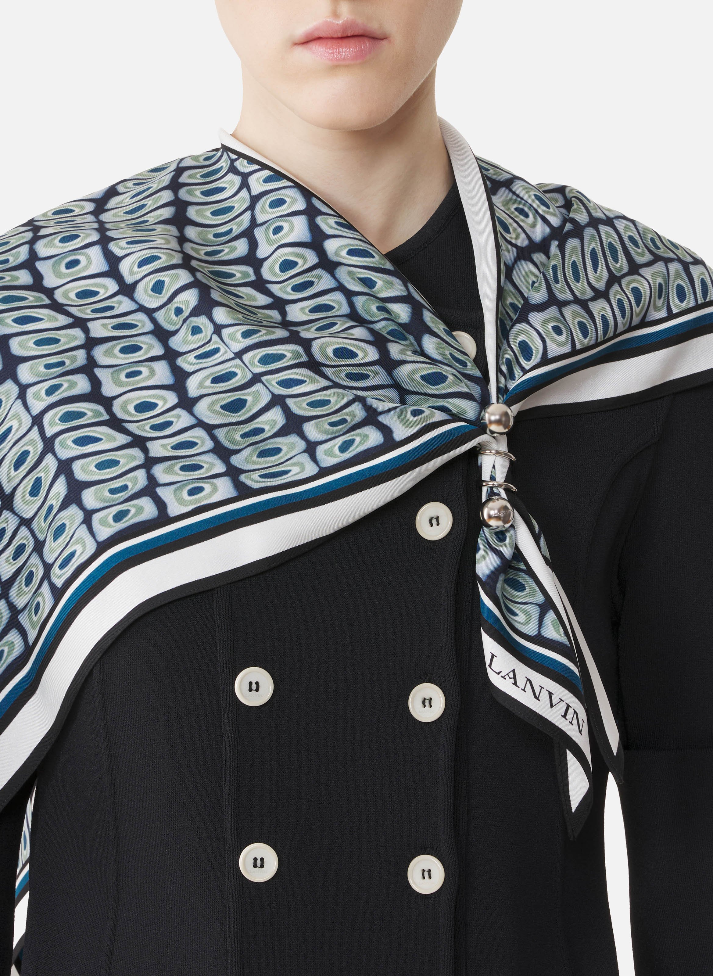 Foulard bijou en soie murano LANVIN Noir