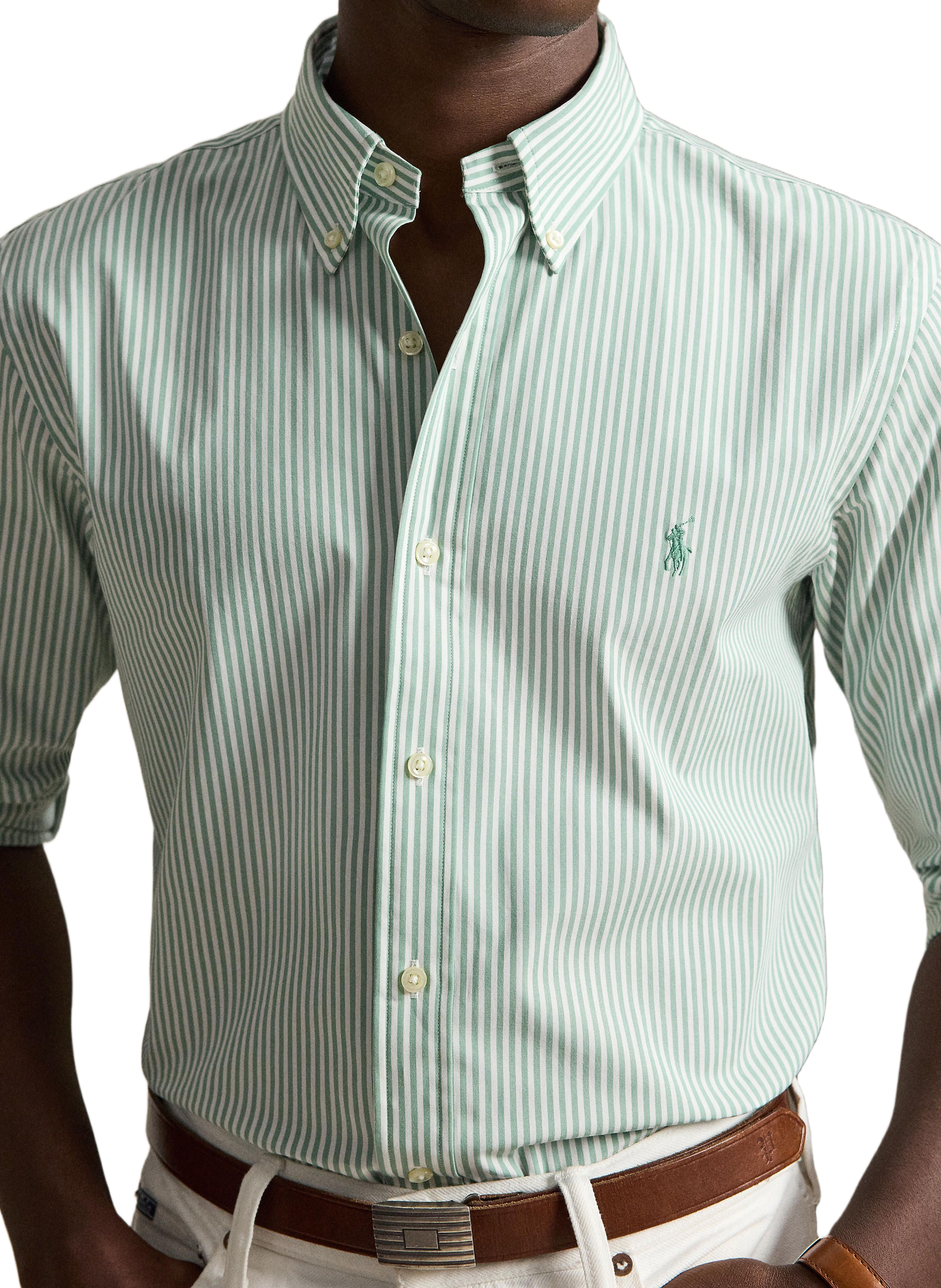 Chemise rayée en coton POLO RALPH LAUREN Vert