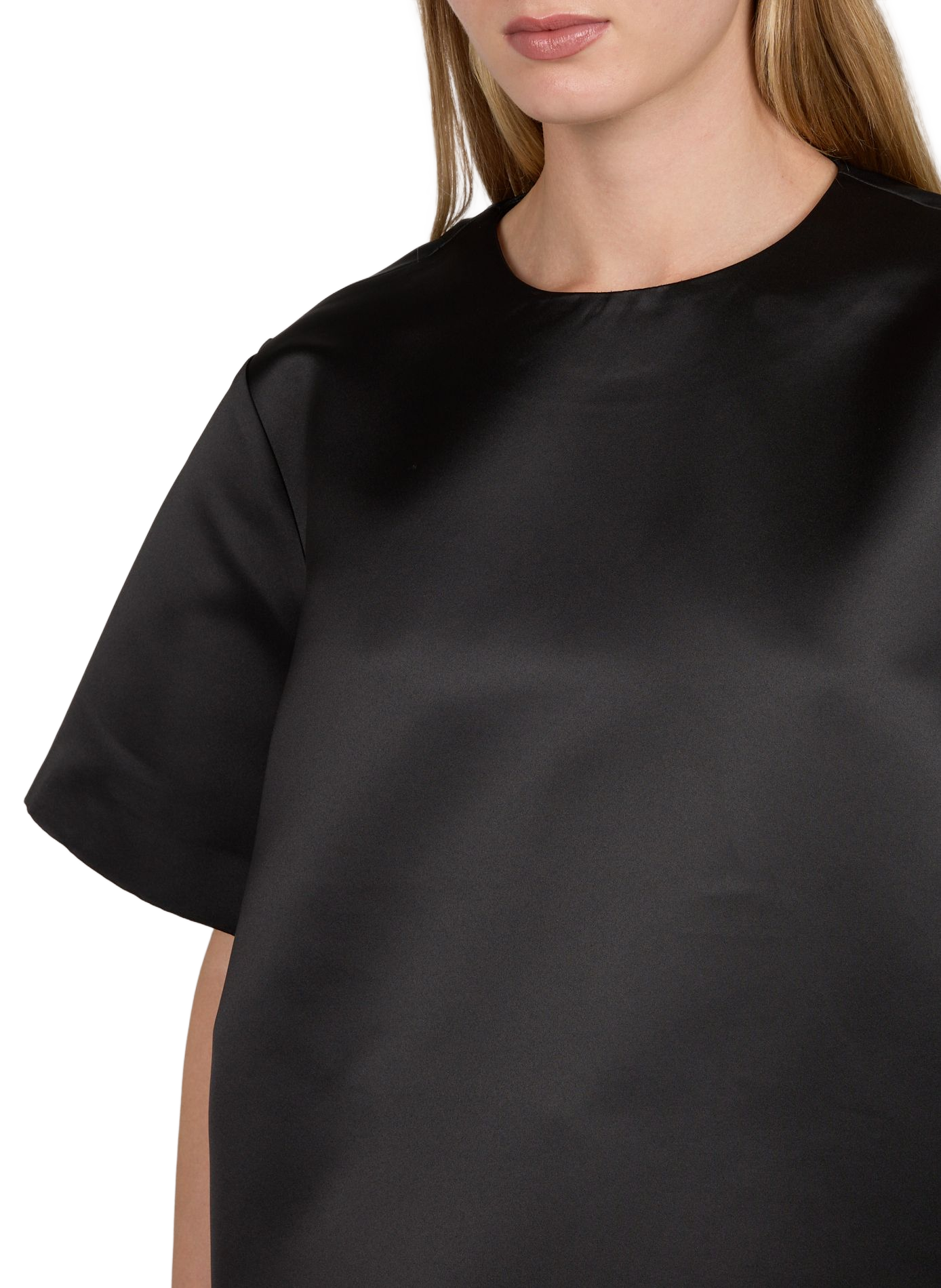 Glänzendes Oversized-T-Shirt TOTEME Schwarz