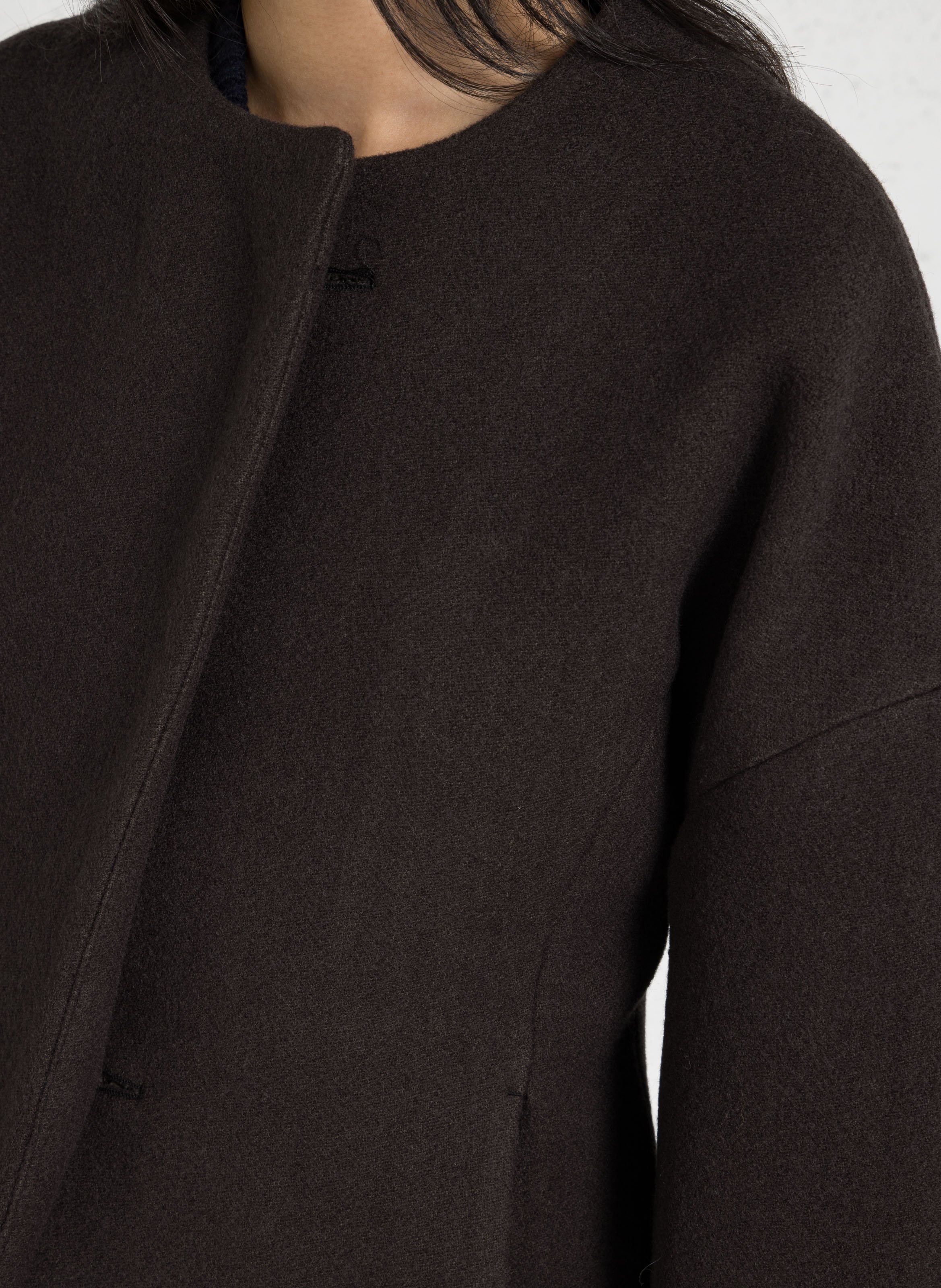 Veste cintrée col rond en laine et coton france SOEUR Vert
