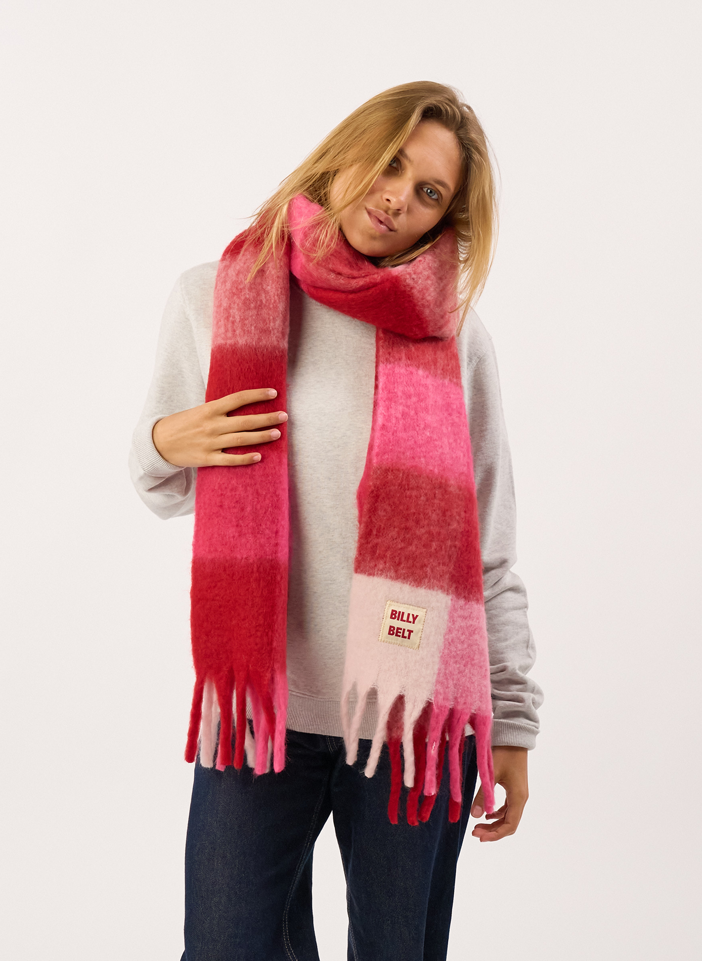 Echarpe en laine large BILLYBELT Rose