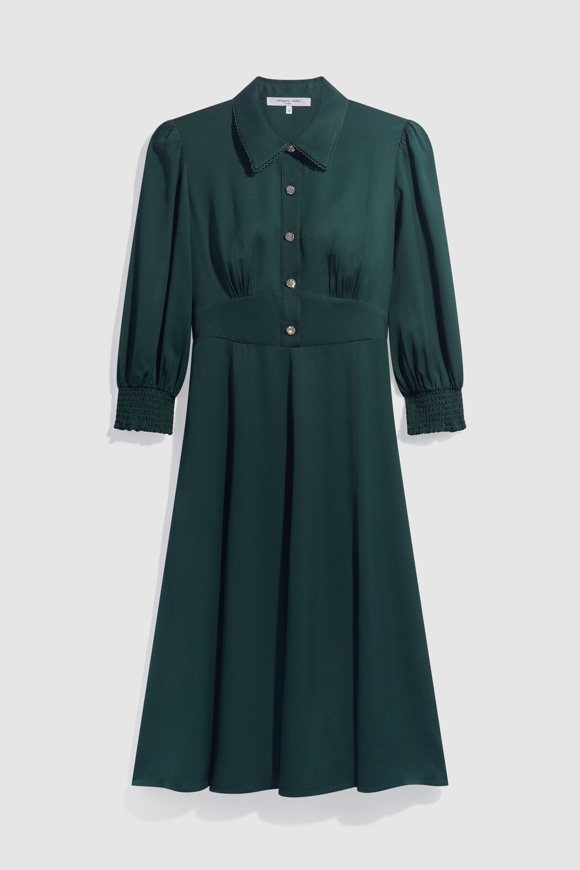 Robe cintrée à boutons en strass - ciel GERARD DAREL Vert