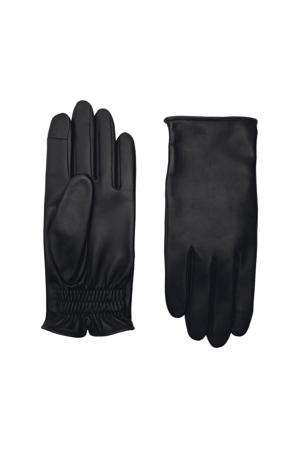 Gants thomas homme cuir doublés soie AGNELLE Noir