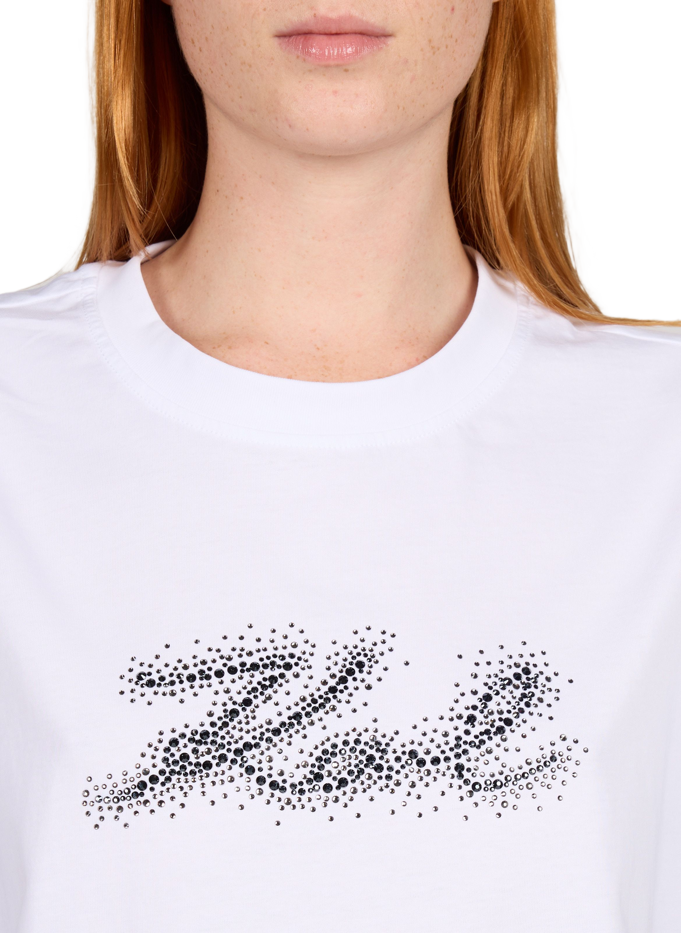 Straight-fit cotton logo T-shirt KARL LAGERFELD White