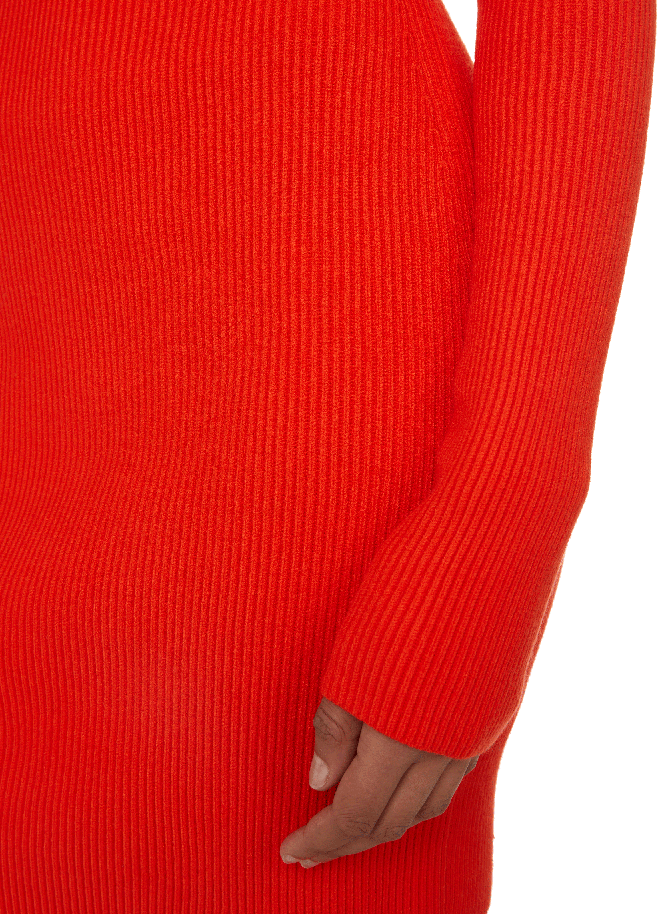 Robe courte en maille côtelée HELMUT LANG Red