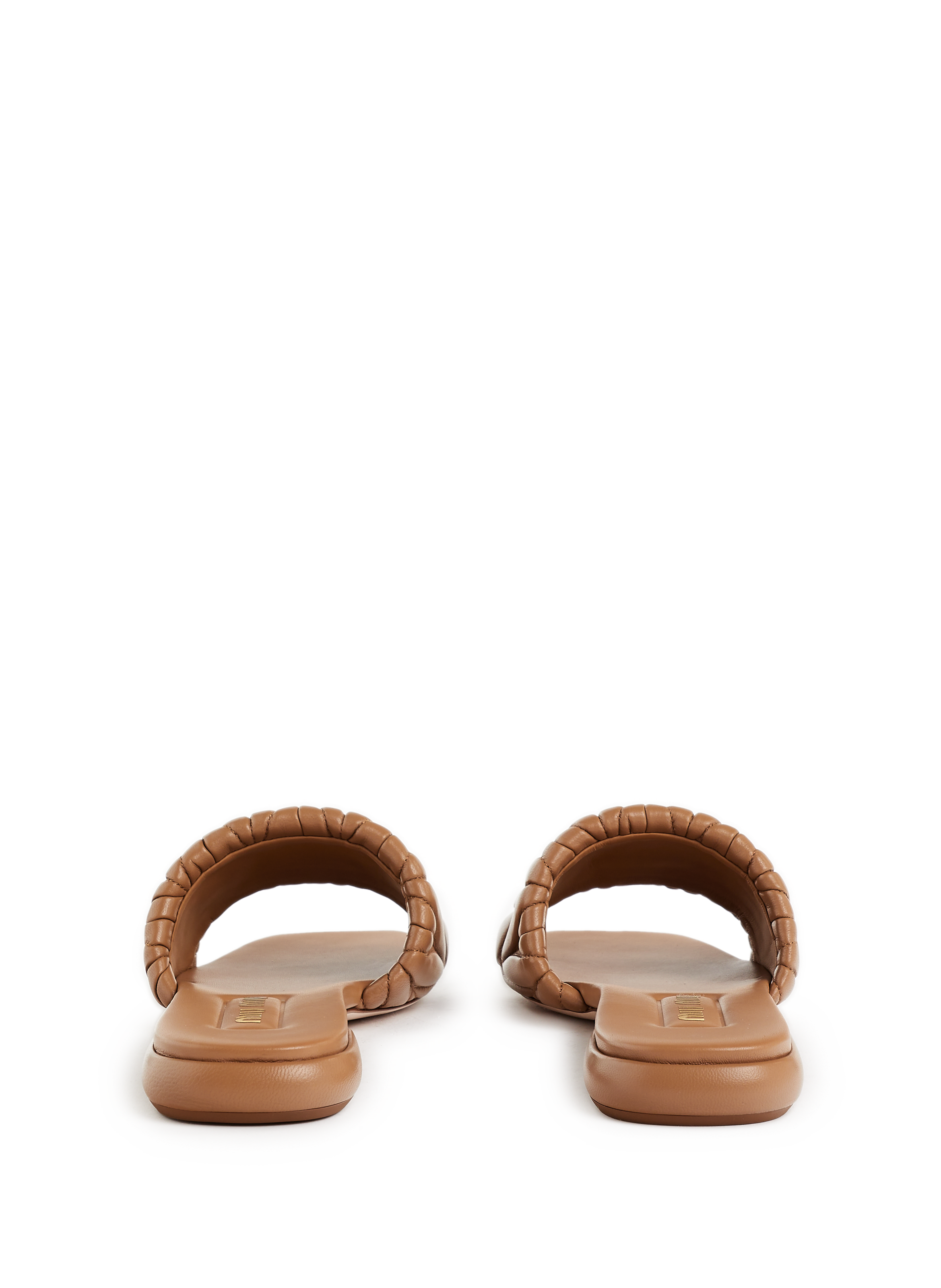 Quilted leather mules MIU MIU Brown