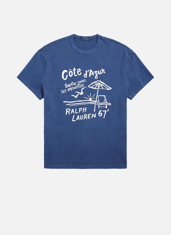 POLO RALPH LAUREN Spot-print cotton T-shirt Blue
