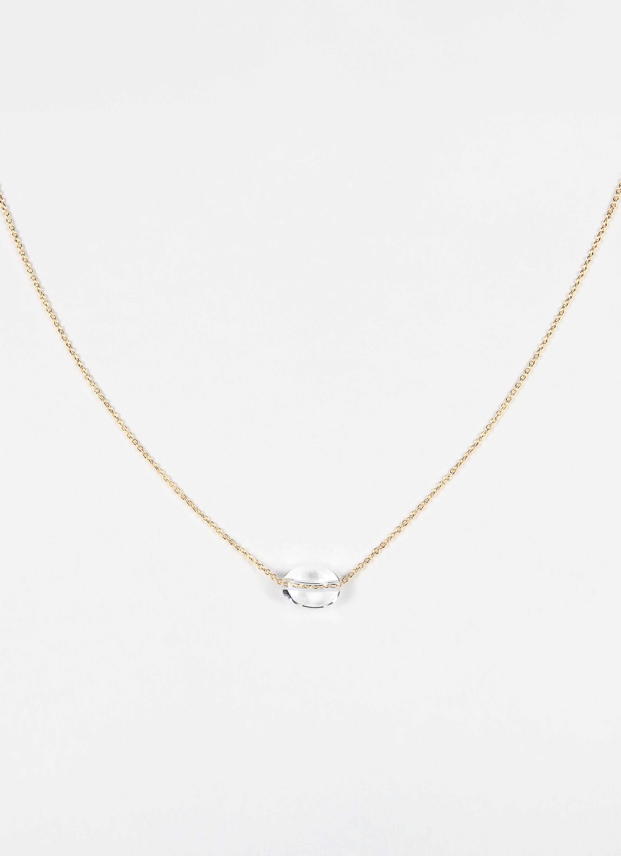 Collier luna cristal de roche plaqué or ANNA SOTTILOTTA Doré