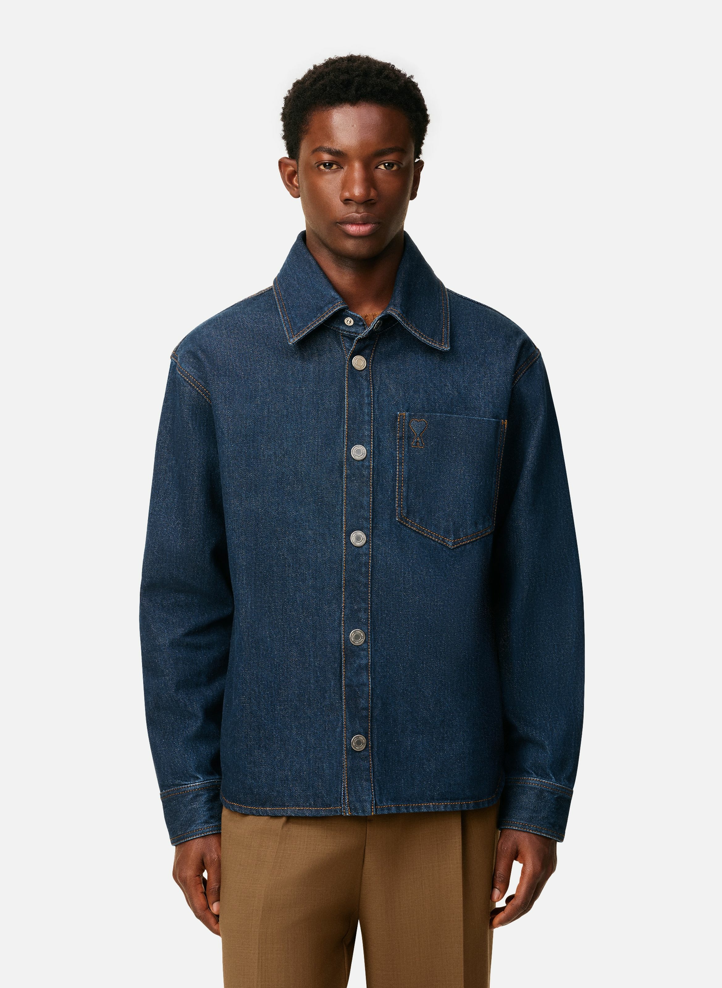 Surchemise ami de coeur en coton unisexe AMI PARIS Bleu