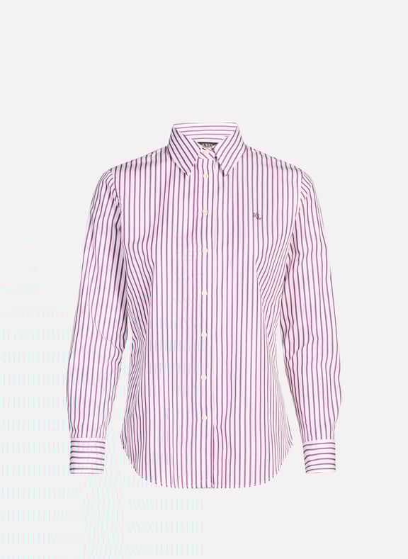 Chemise en coton à rayures Violet by LAUREN LAUREN Chemise en coton à rayures Violet