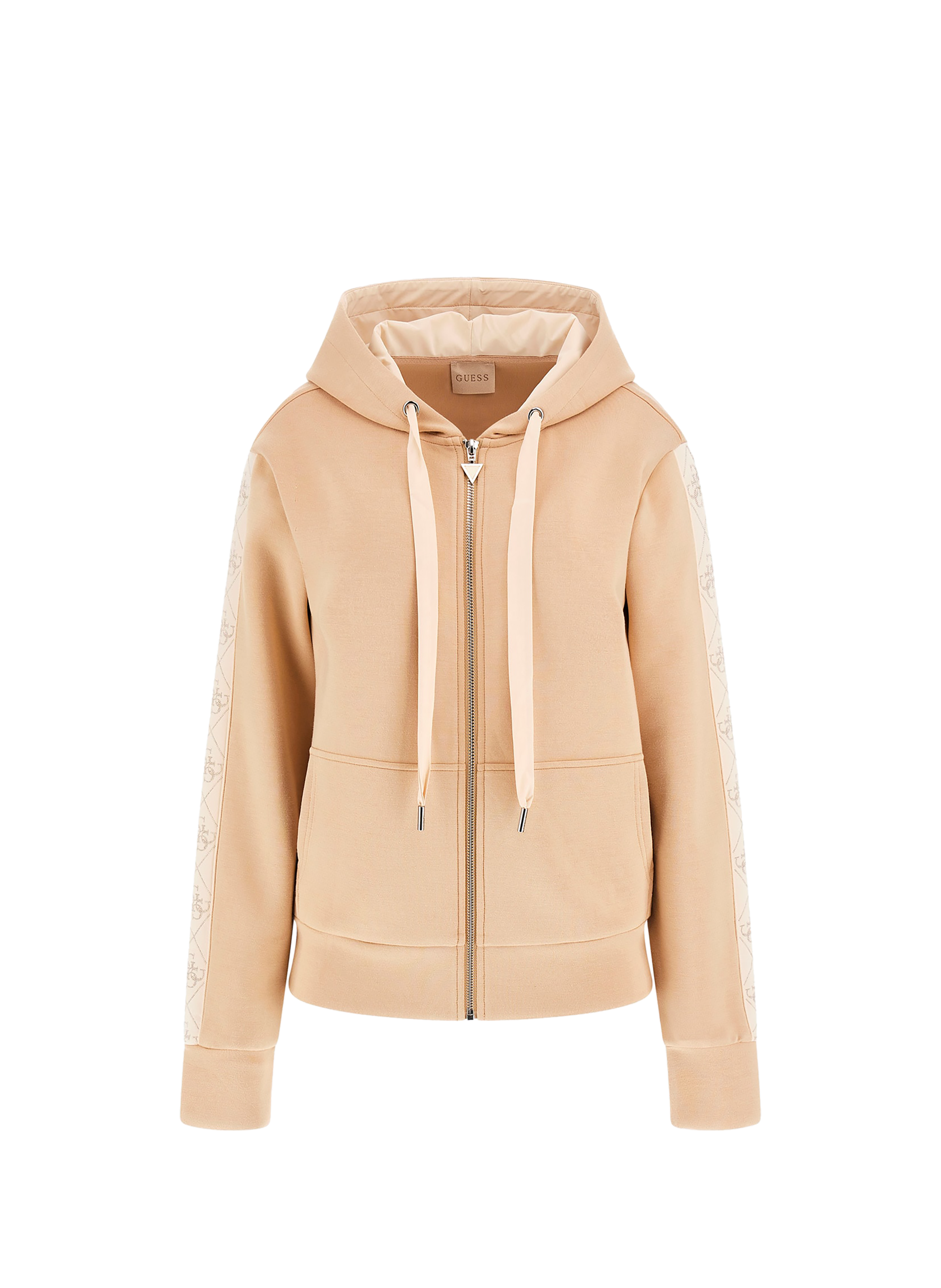 Hoodie zippé néoprène GUESS Beige