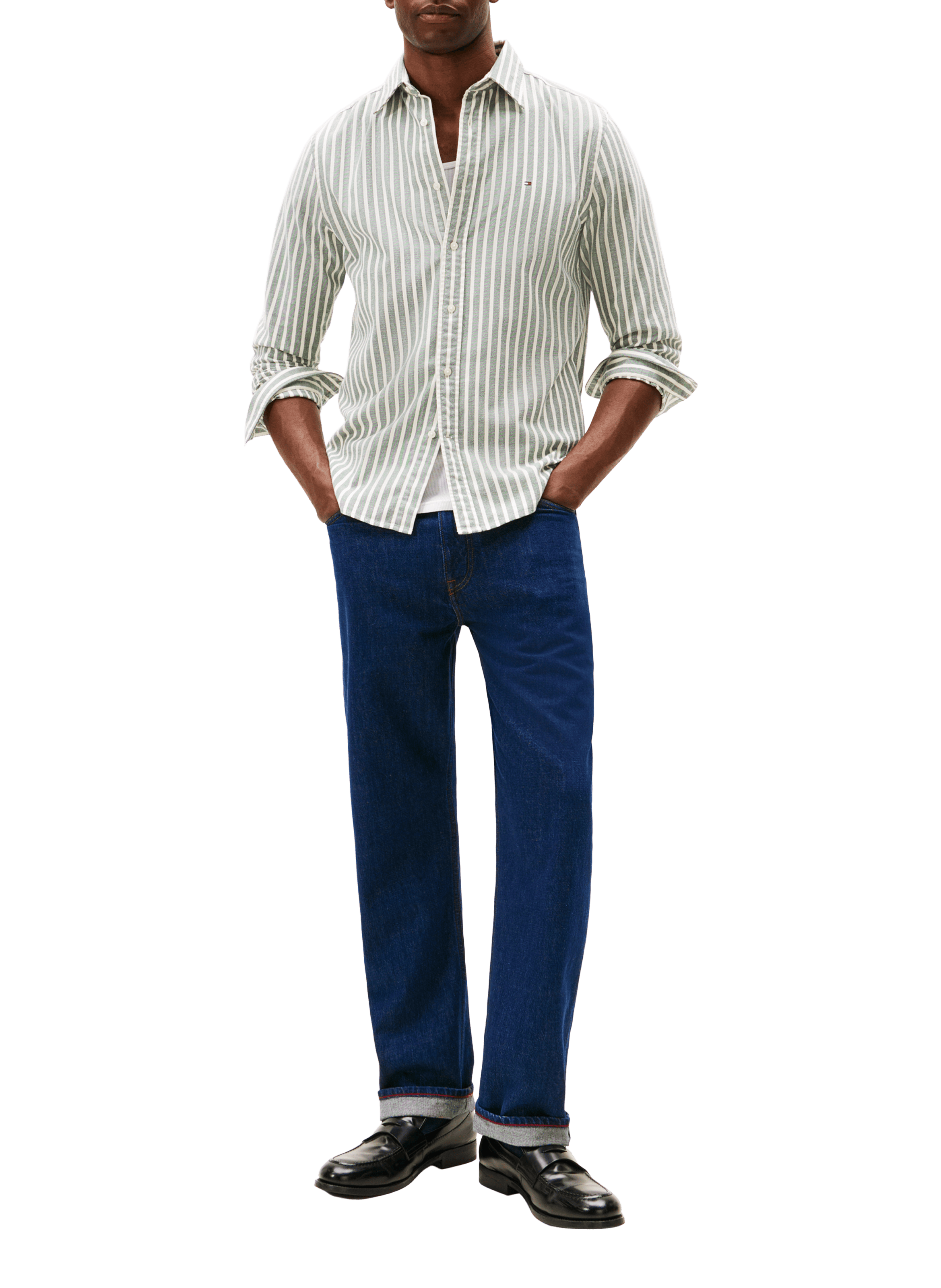 Striped classic collar cotton shirt TOMMY HILFIGER Multicolour