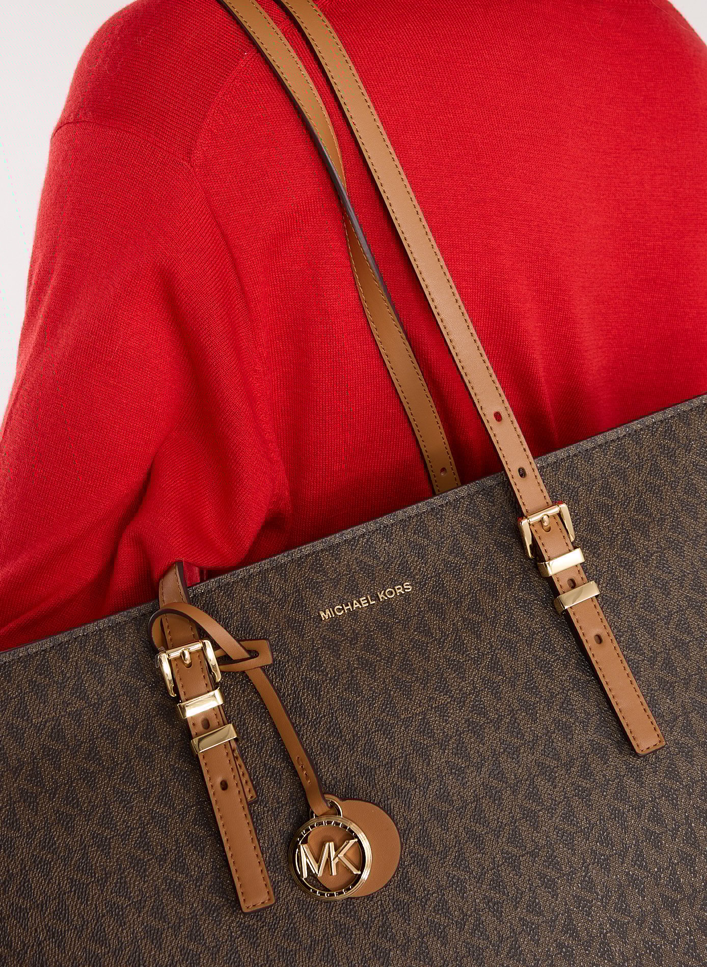 Large Signature Logo Quinn Tote MICHAEL KORS Brown