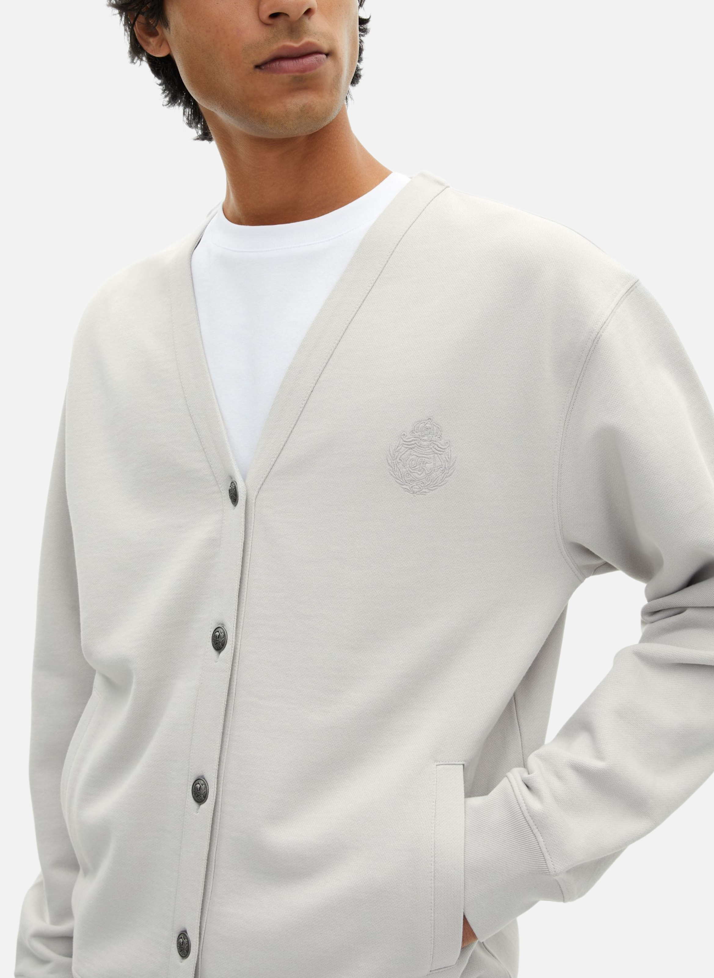 Cardigan boutonné en jersey THE KOOPLES Gris