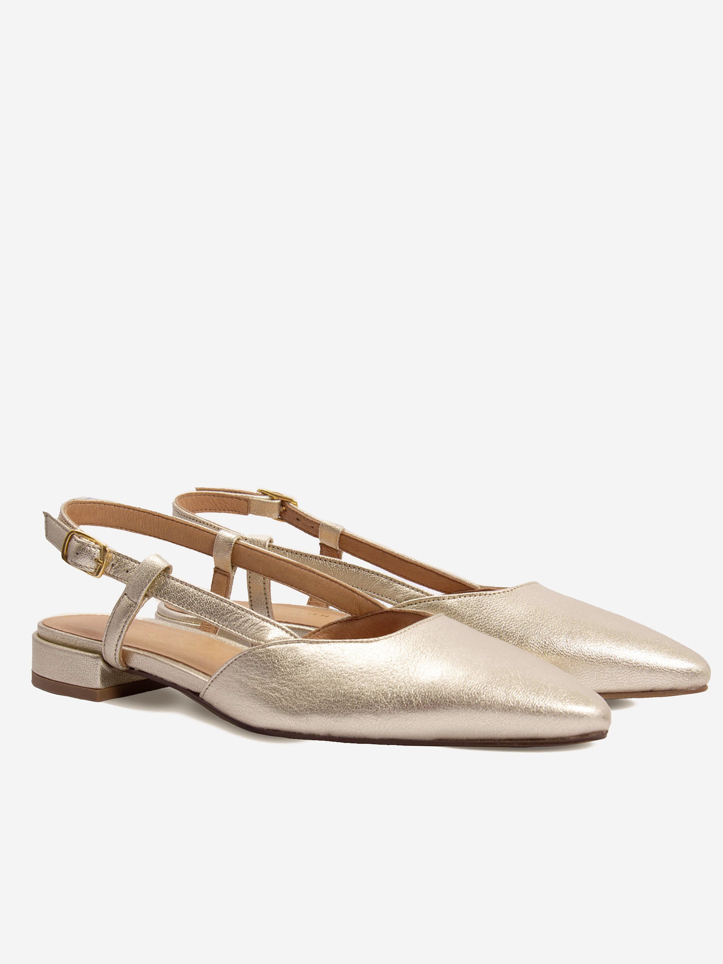 Slingback elise cuir métallisé JULES & JENN Doré