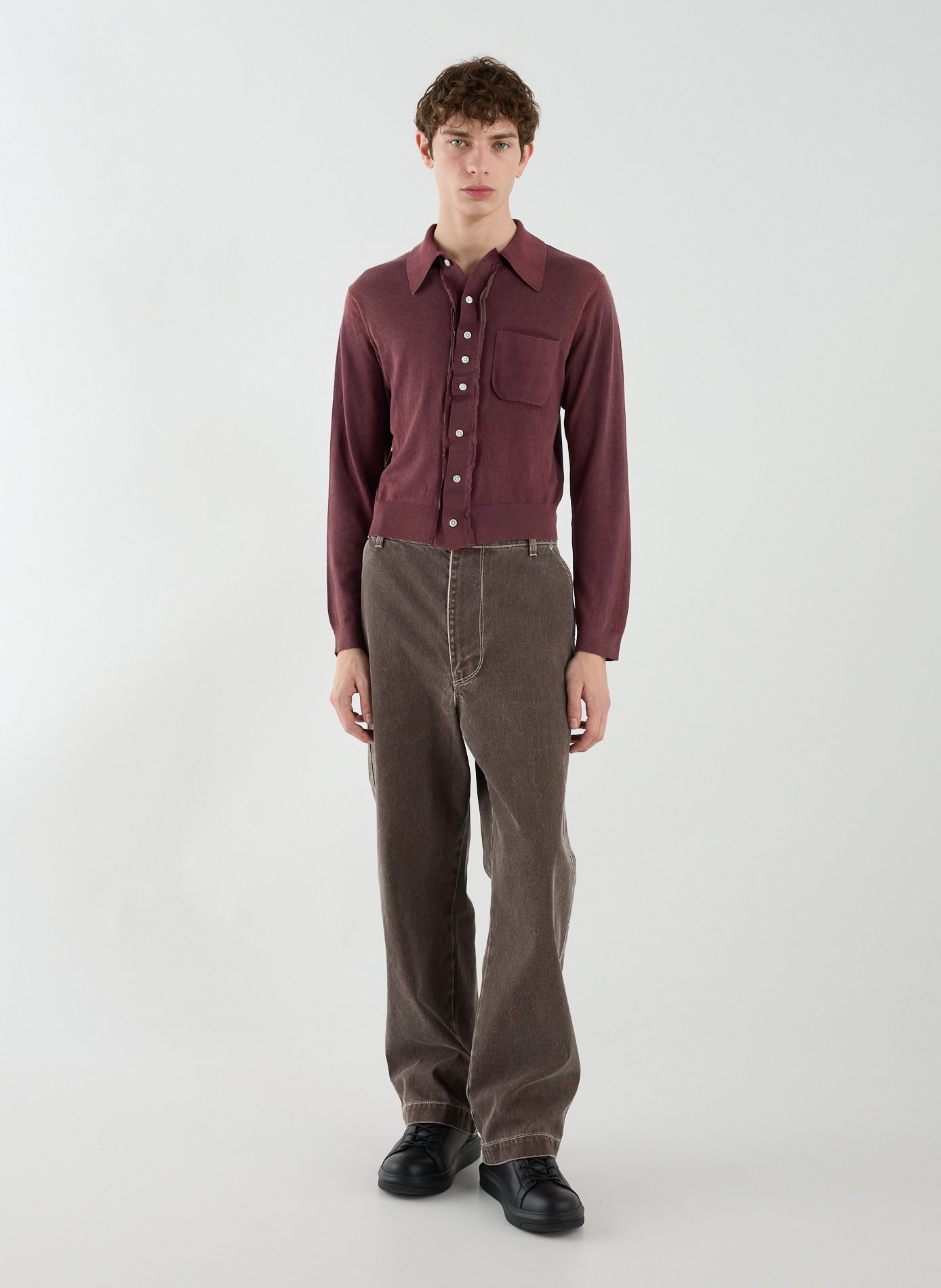 Silk and cotton cardigan CAMIEL FORTGENS Purple