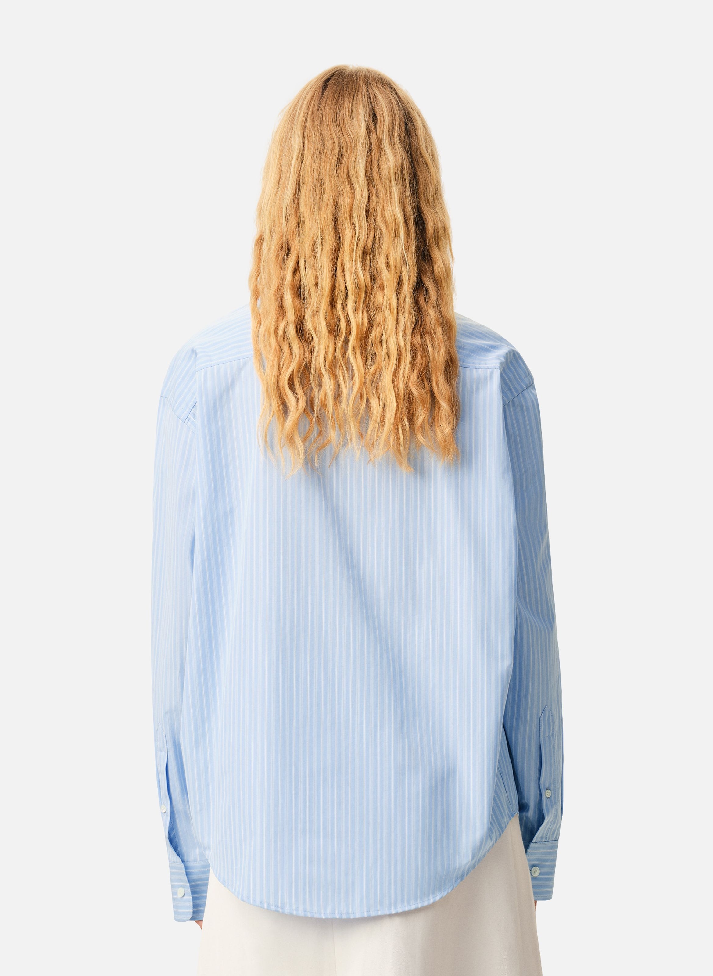 Chemise boxy manches longues ami de coeur unisexe en coton AMI PARIS Bleu