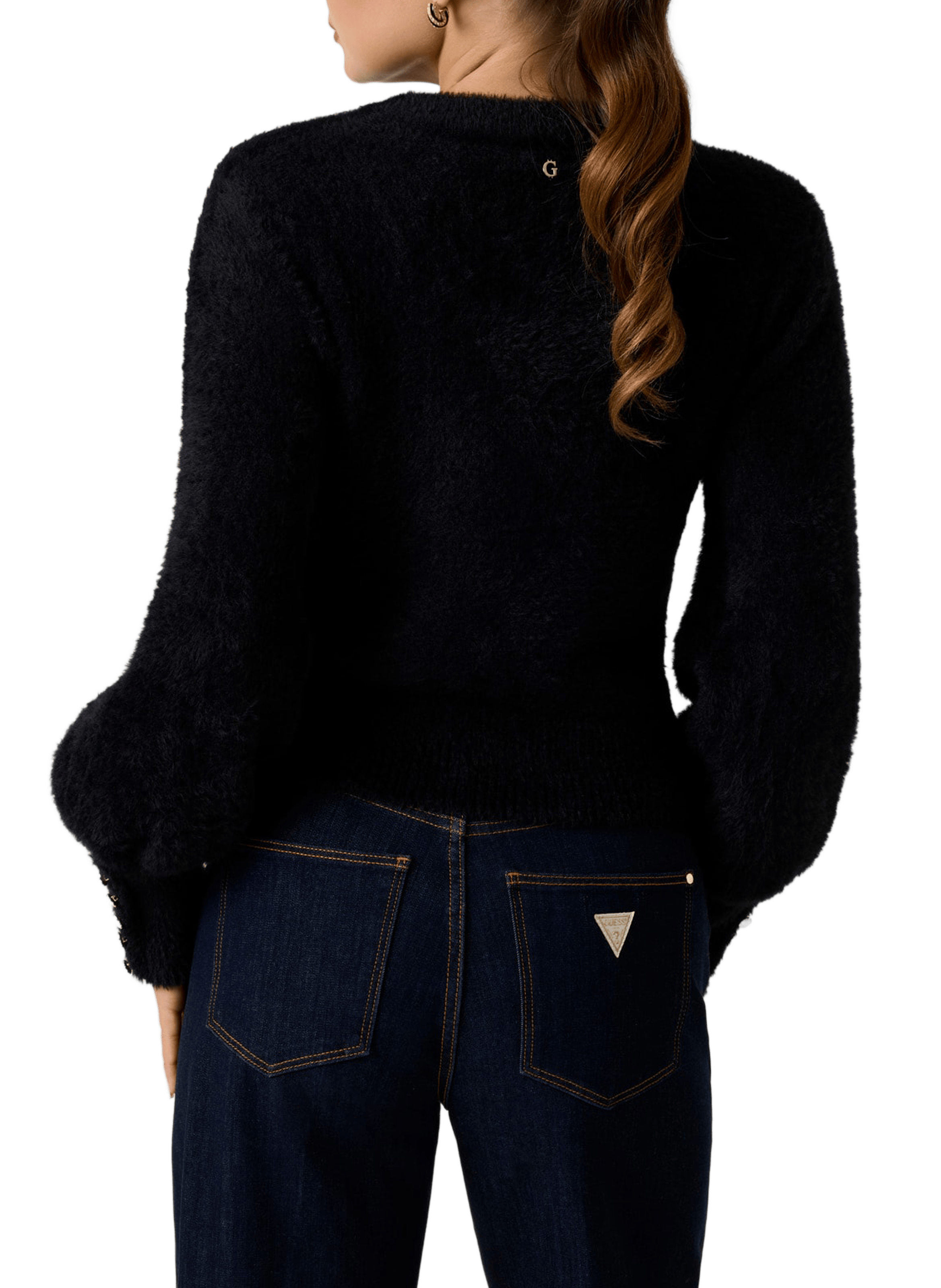 Pull col V GUESS Noir