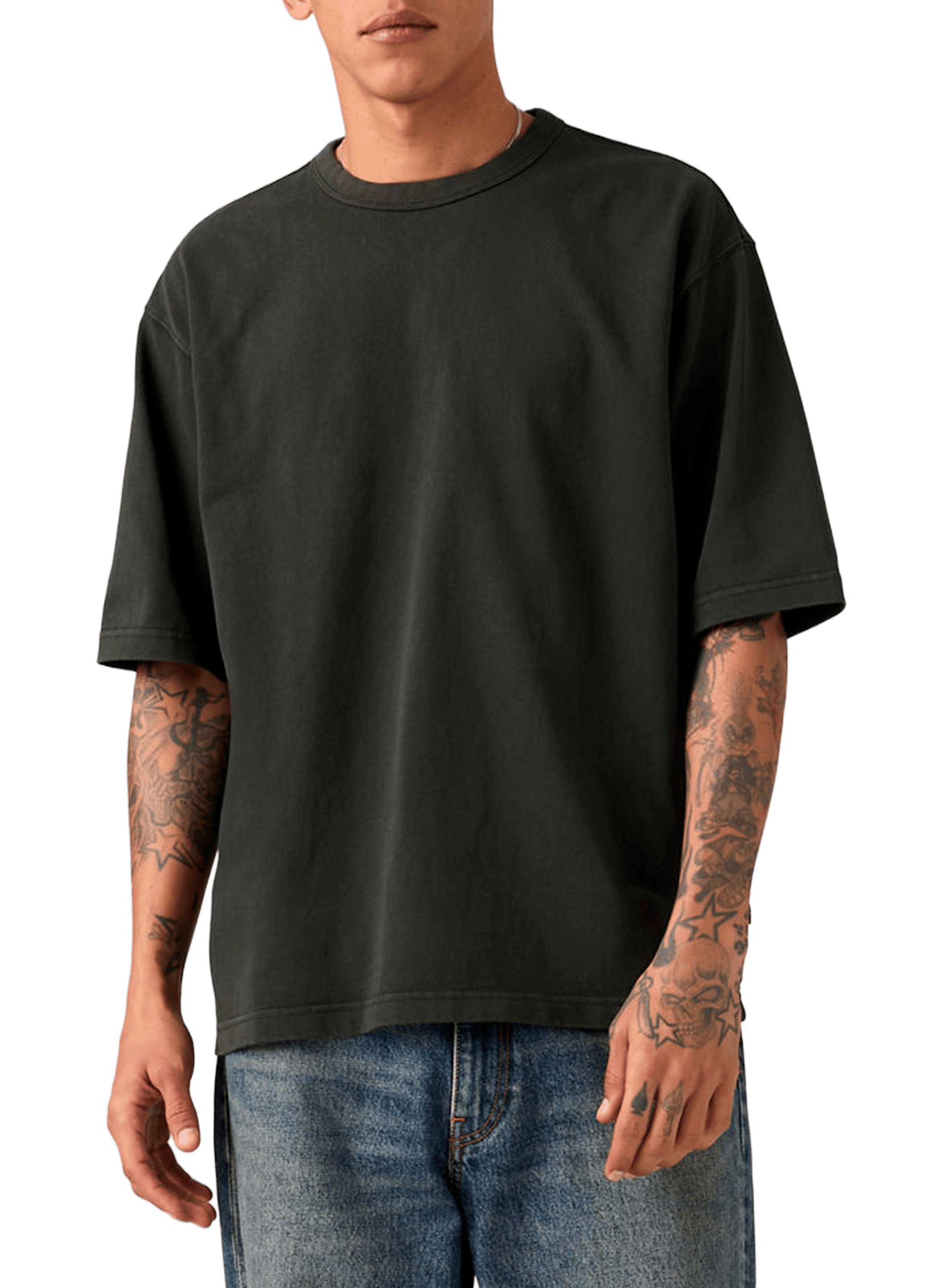 Straight short-sleeved cotton T-shirt LEVI'S Black