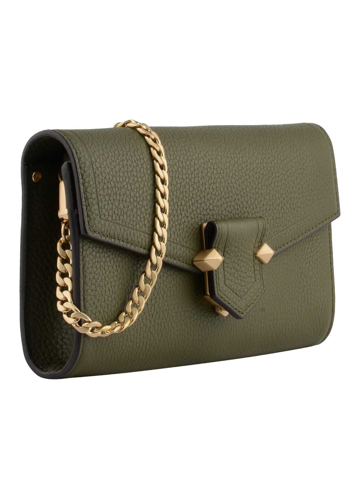 Sèvres | pochette en cuir de vachette Kaki