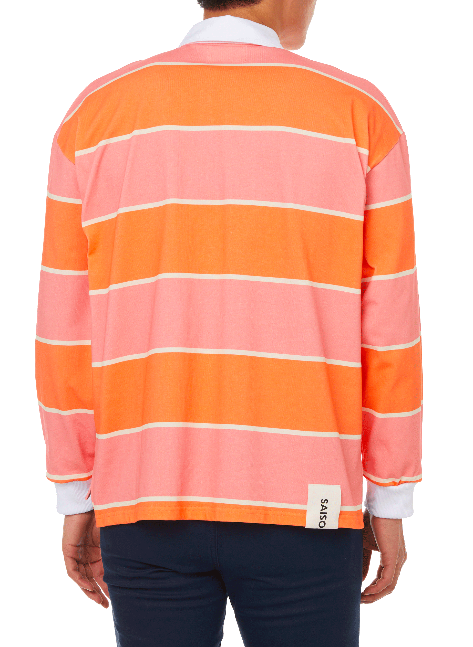 Polo rayé en coton SAISON 1865 Orange