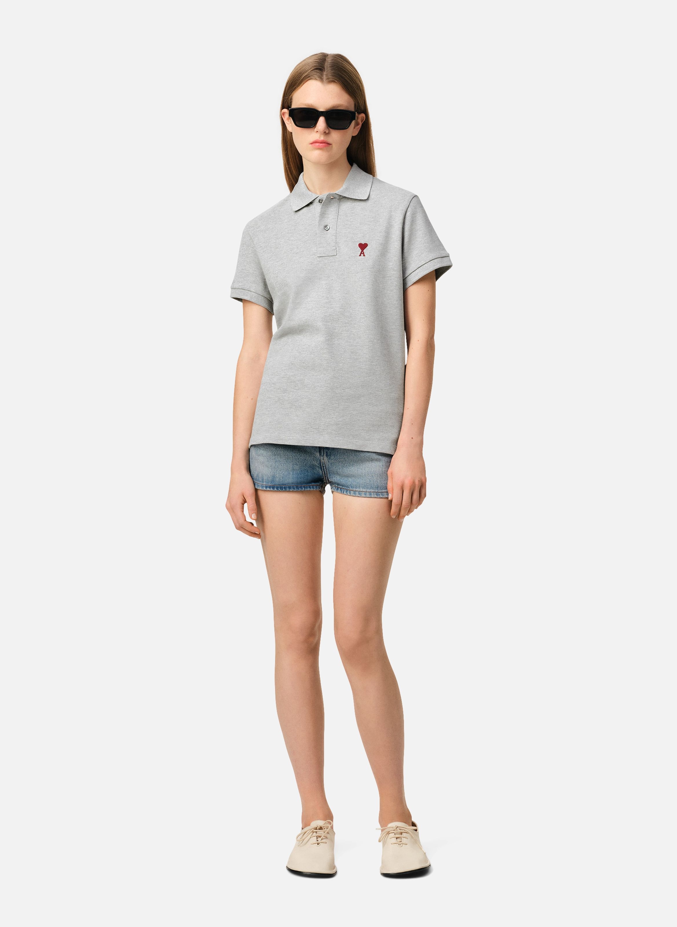 Polo Ami de Coeur unisexe AMI PARIS Gris