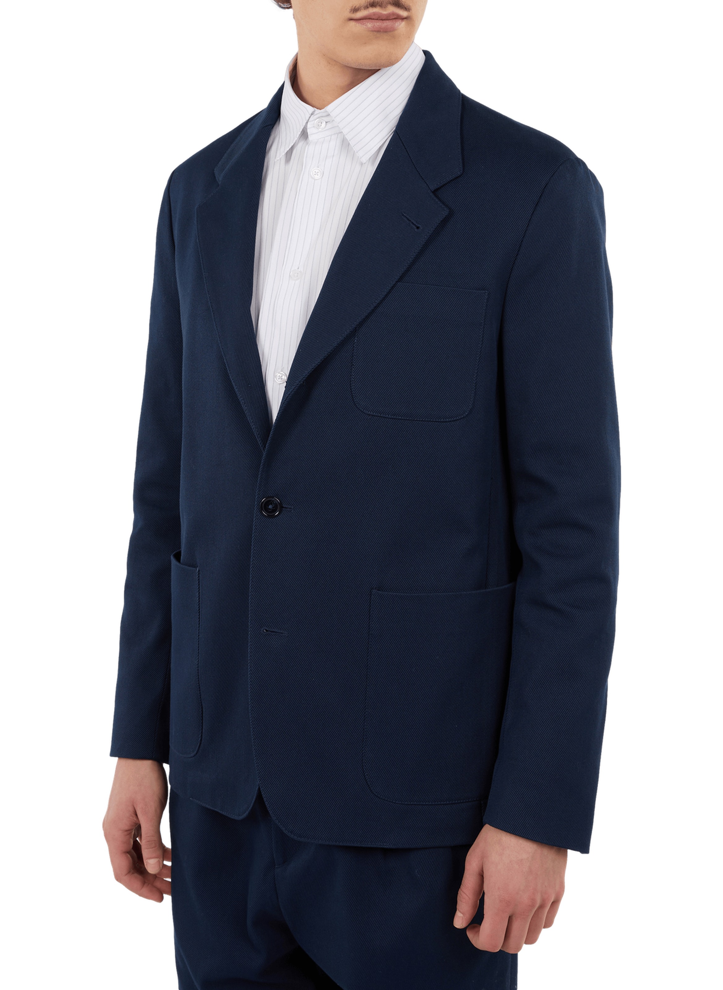 Round-neck T-shirt with velvet screen print SAISON 1865 Blue