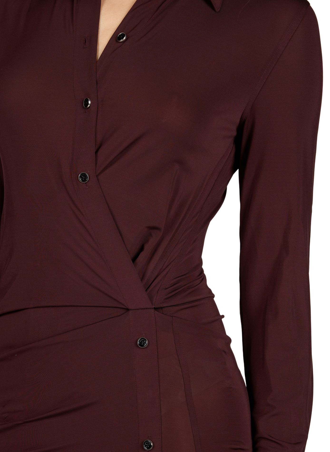 Twisted shirt dress HELMUT LANG Brown