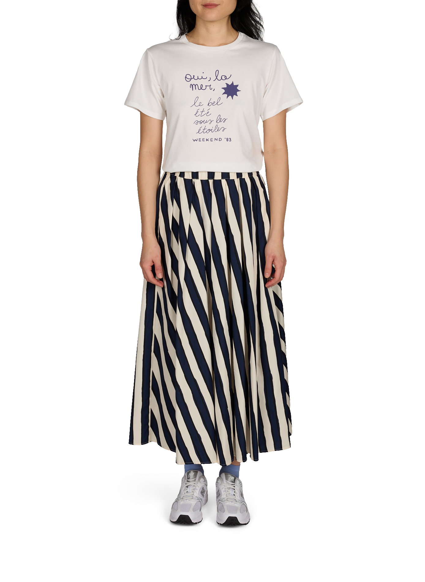 Gonna midi a righe MAX MARA WEEK END Blu