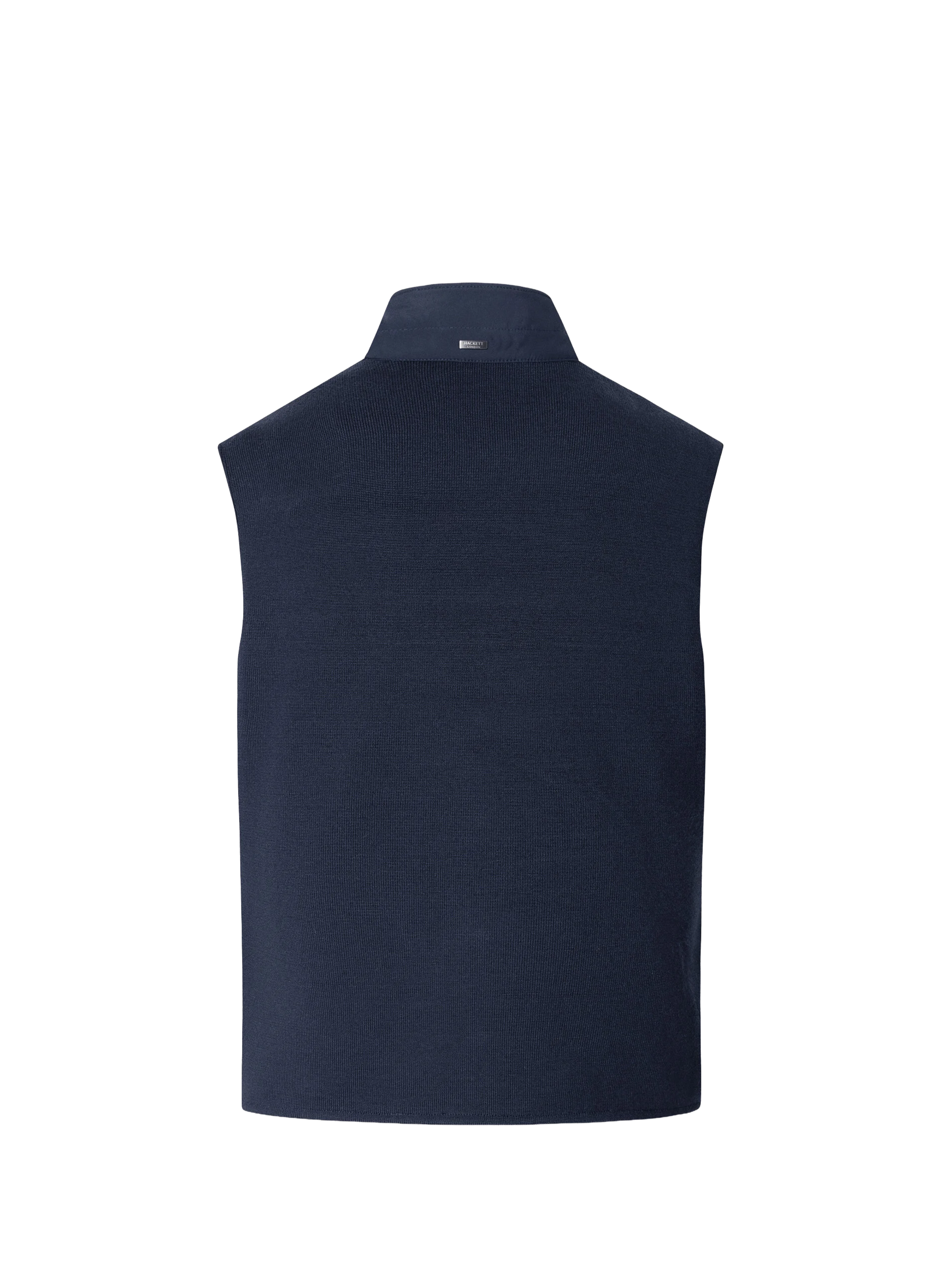 Sleeveless straight jacket with high collar HACKETT Blue