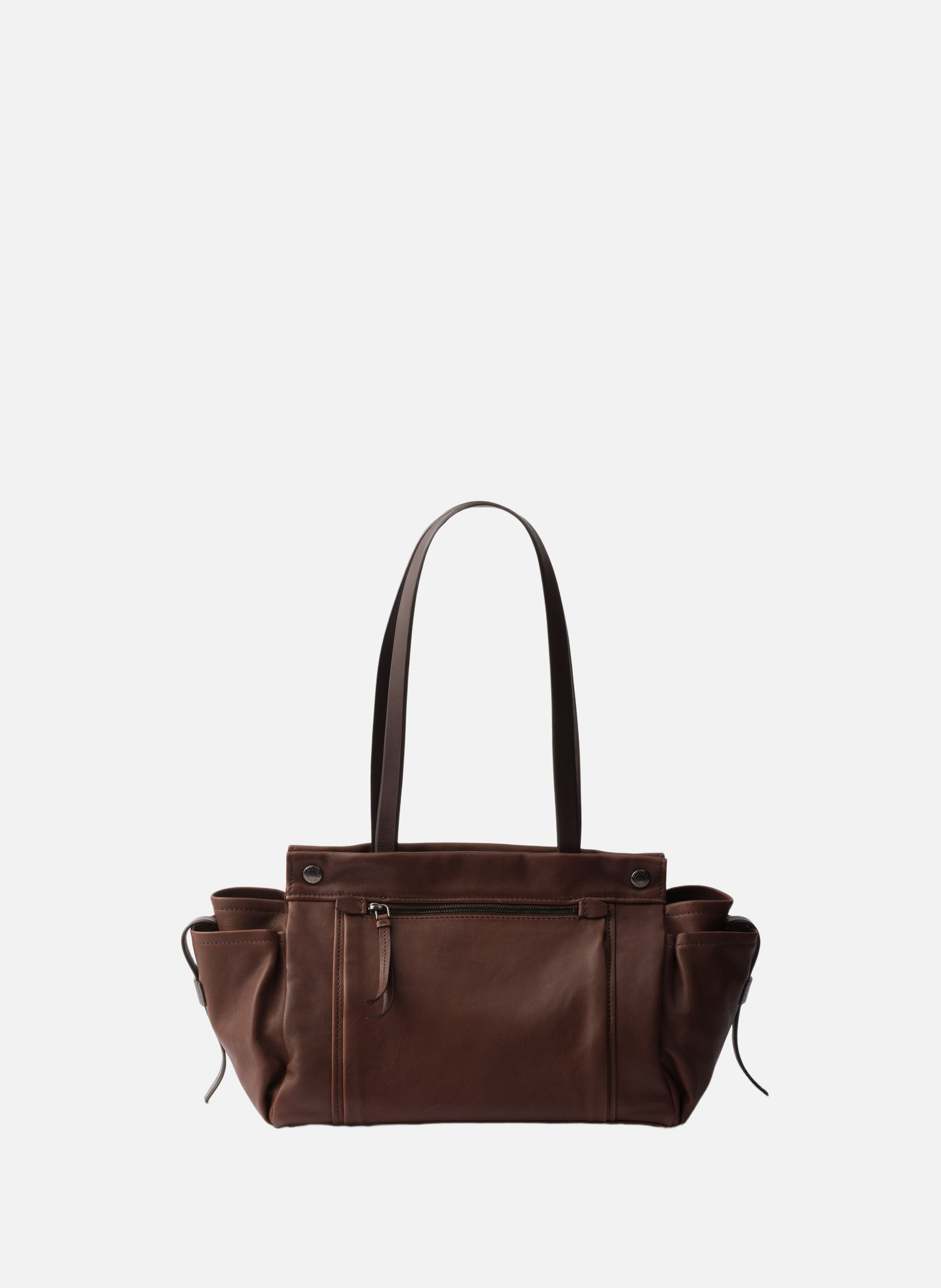 Grand cabas en cuir prada route PRADA Marron