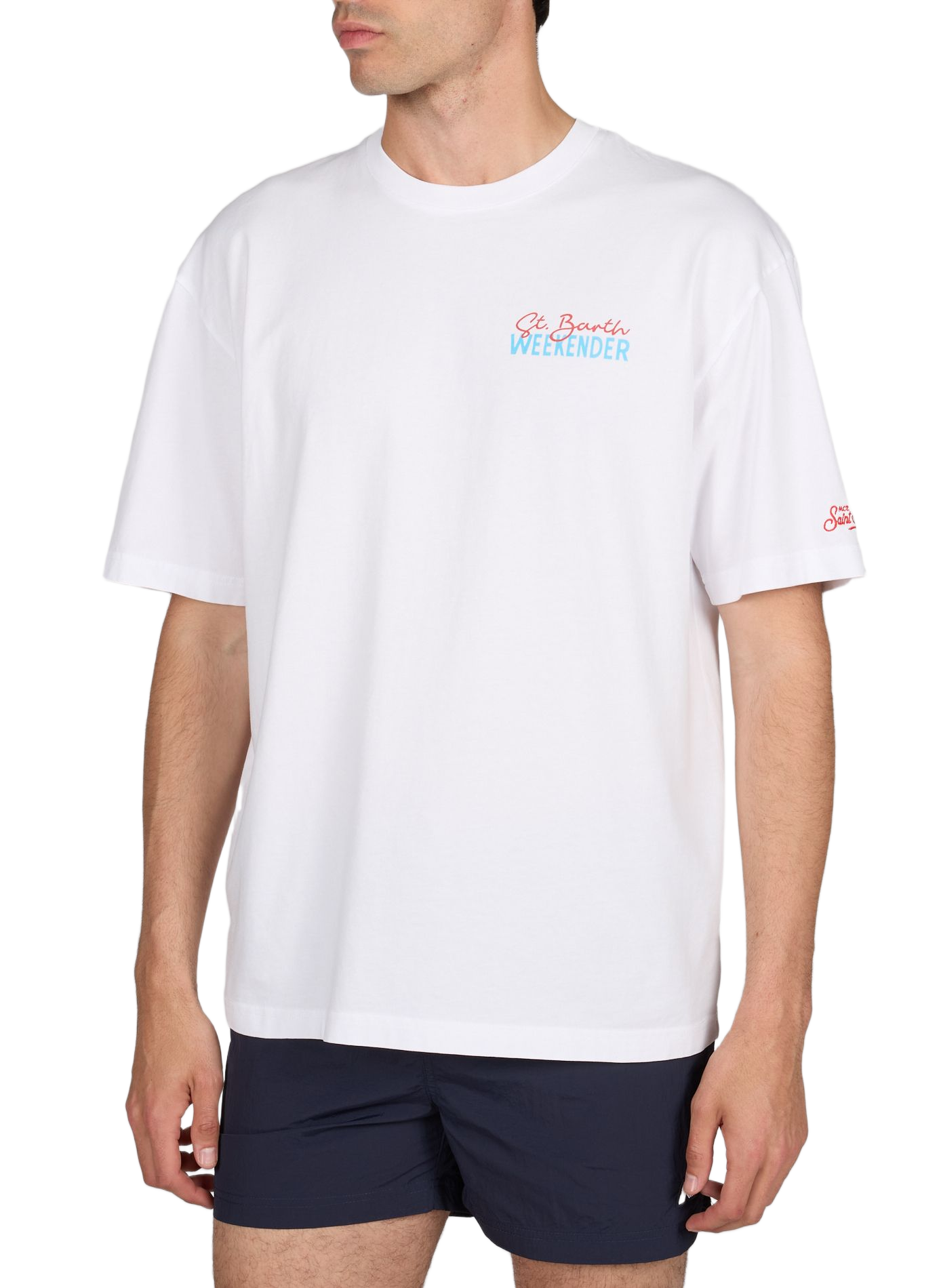 Oversized cotton screen-printed T-shirt MC2 SAINT BARTH White