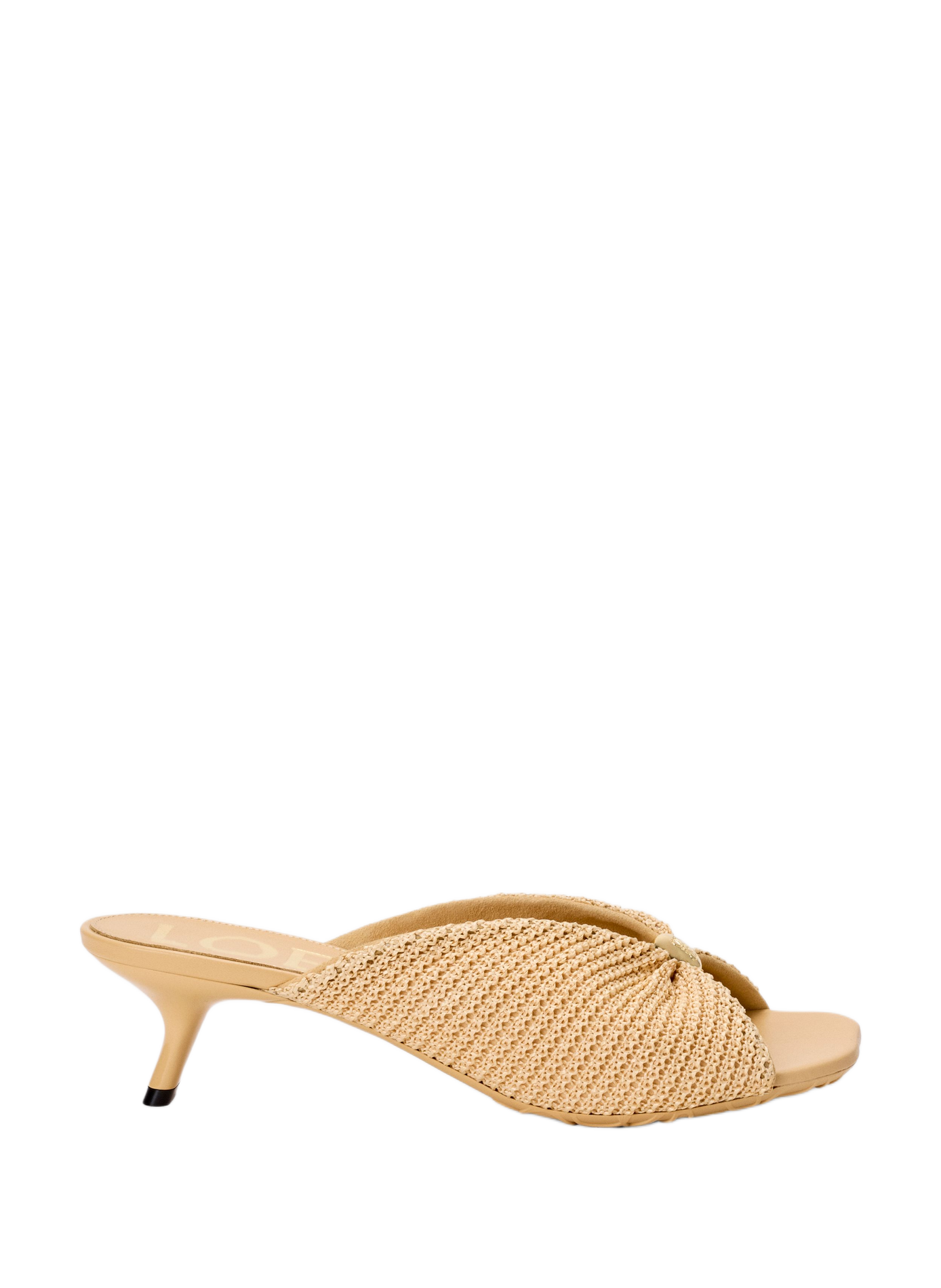 Pebble Soft Mules in raffia effect textile PEBBLE SOFT SLIDE 45 Natural
