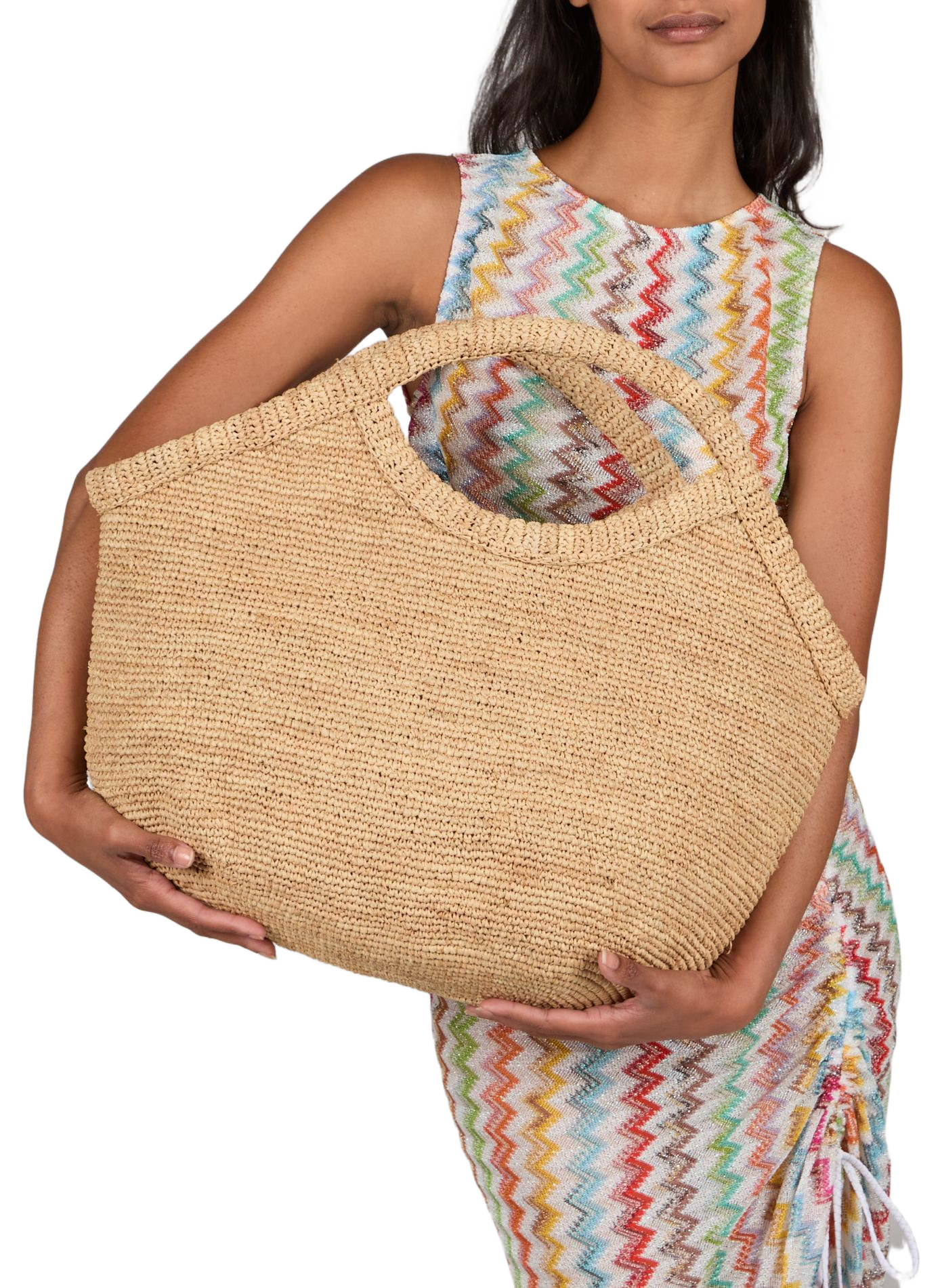 Pure raffia handbag IBELIV Beige