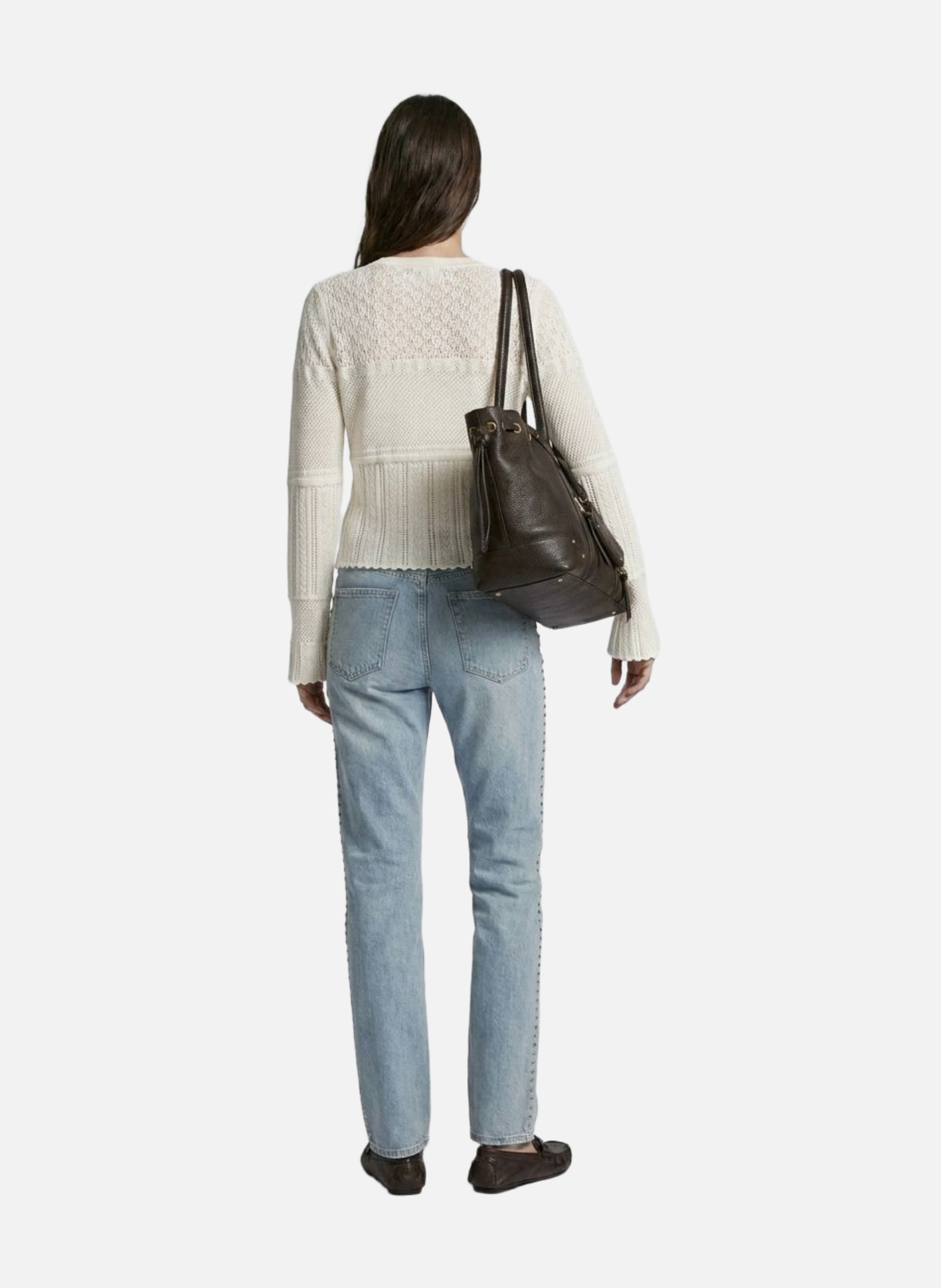 Cardigan en maille ajourée THE KOOPLES Beige