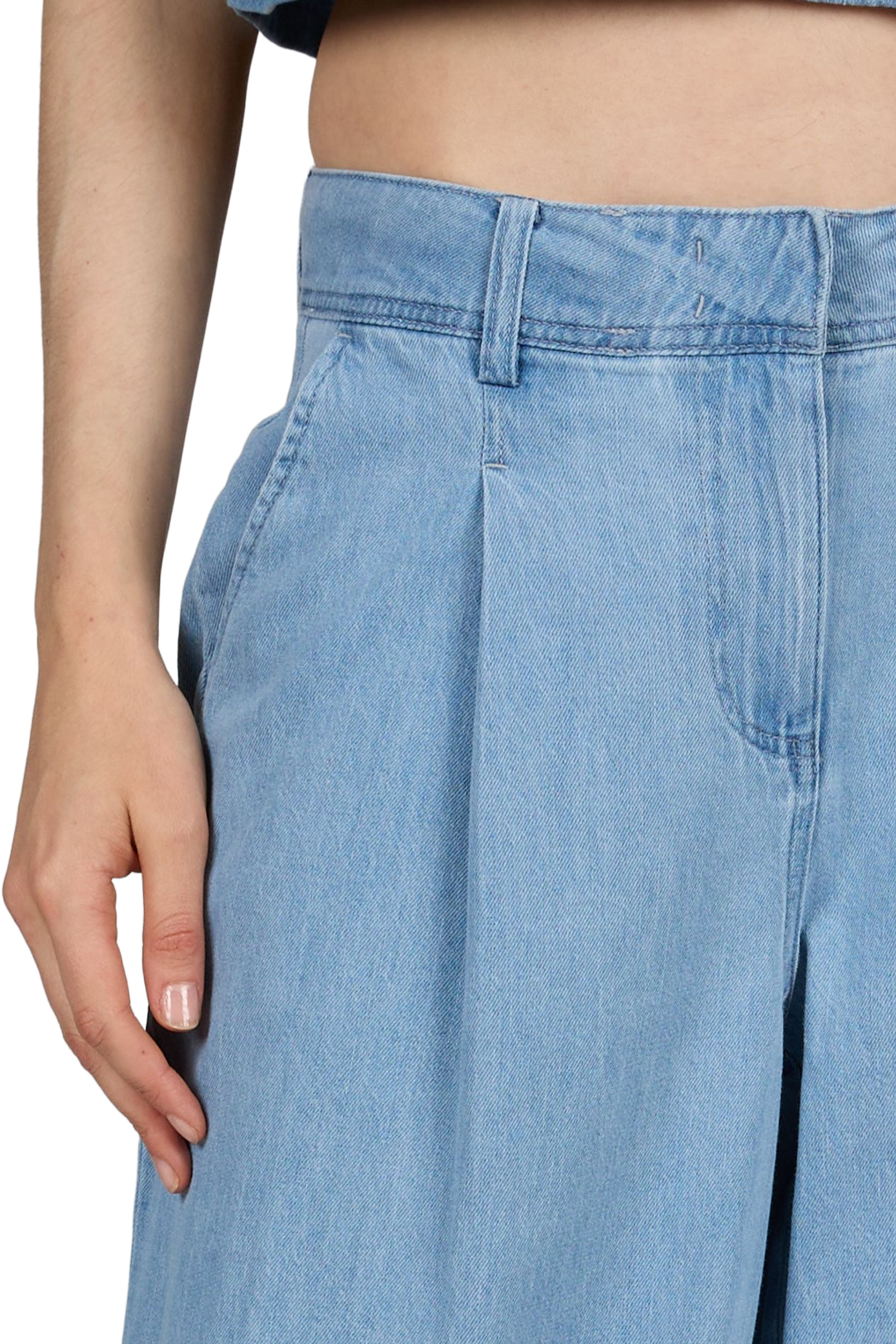 Cotton Wide-leg trousers | Blue ROUGE EDIT Women