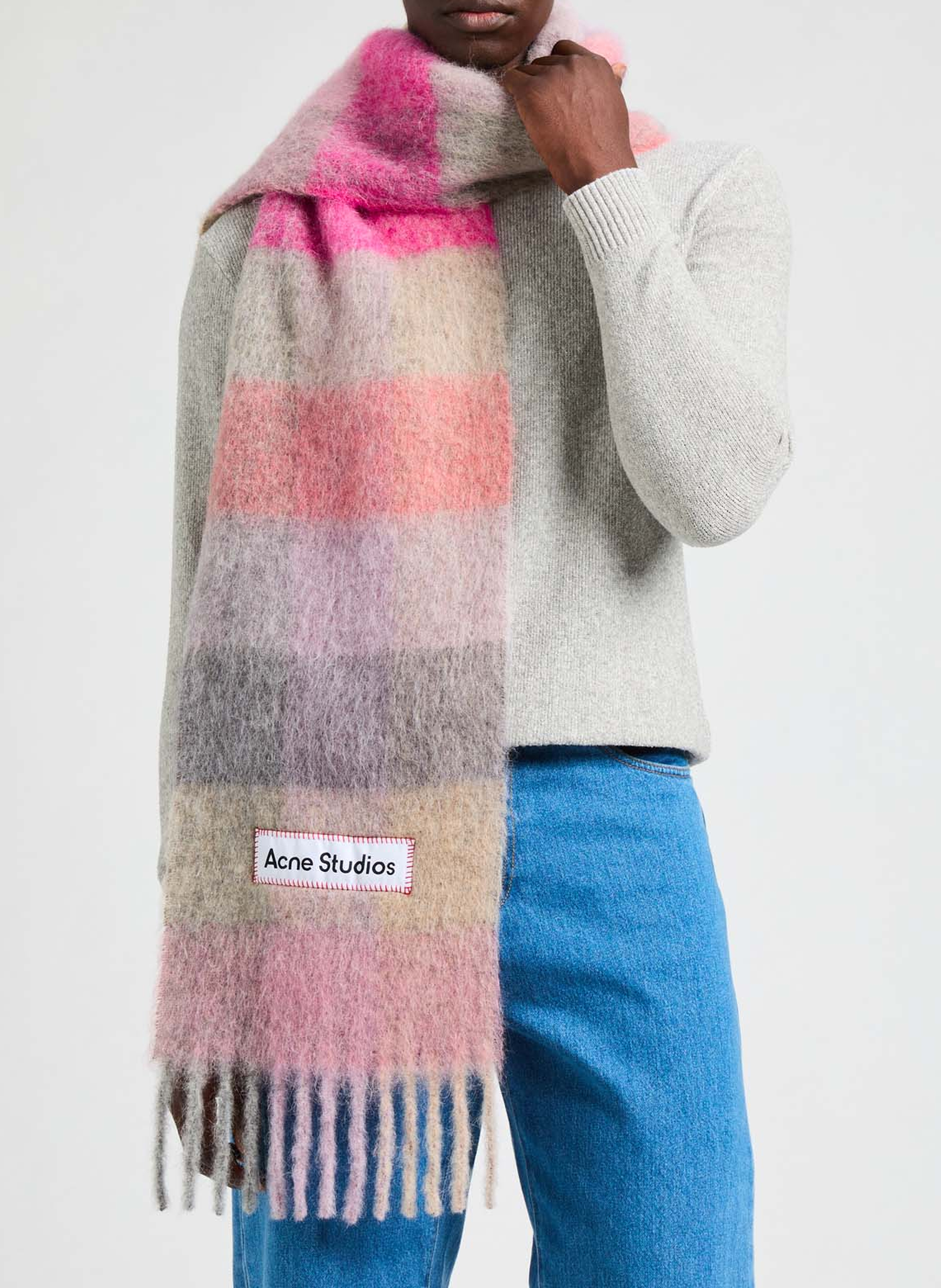 Echarpe en alpaga et mohair mélangés ACNE STUDIOS Rose