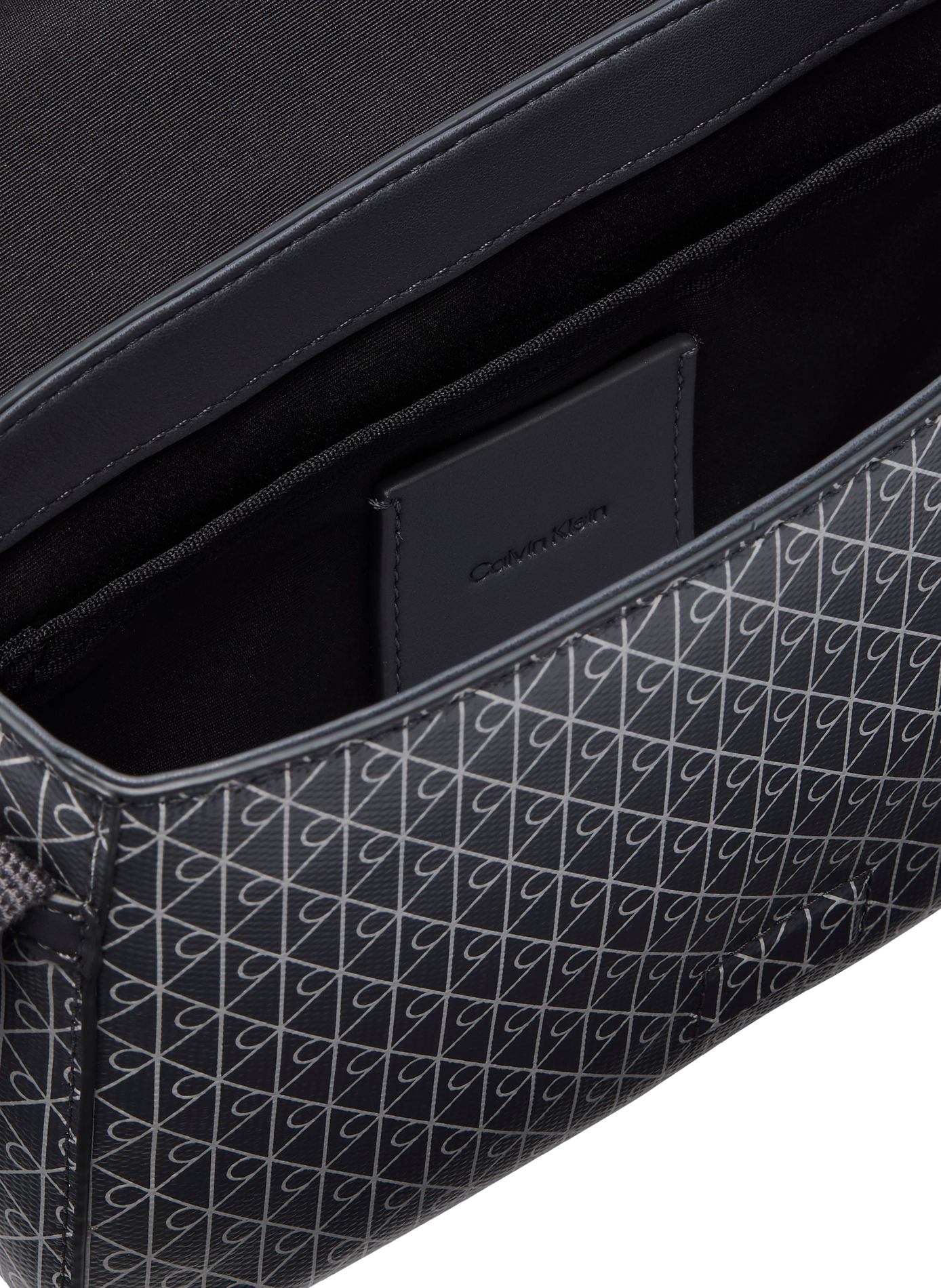 Monogram print shoulder bag CALVIN KLEIN Grey