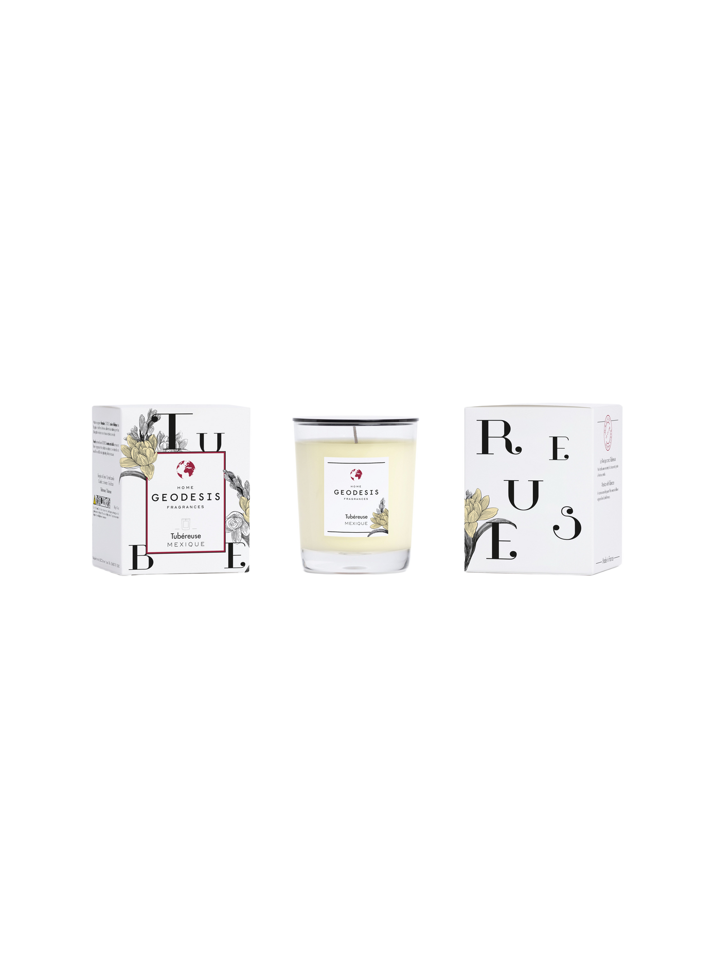 Bougie parfumée 180g Tubéreuse GEODESIS Transparent