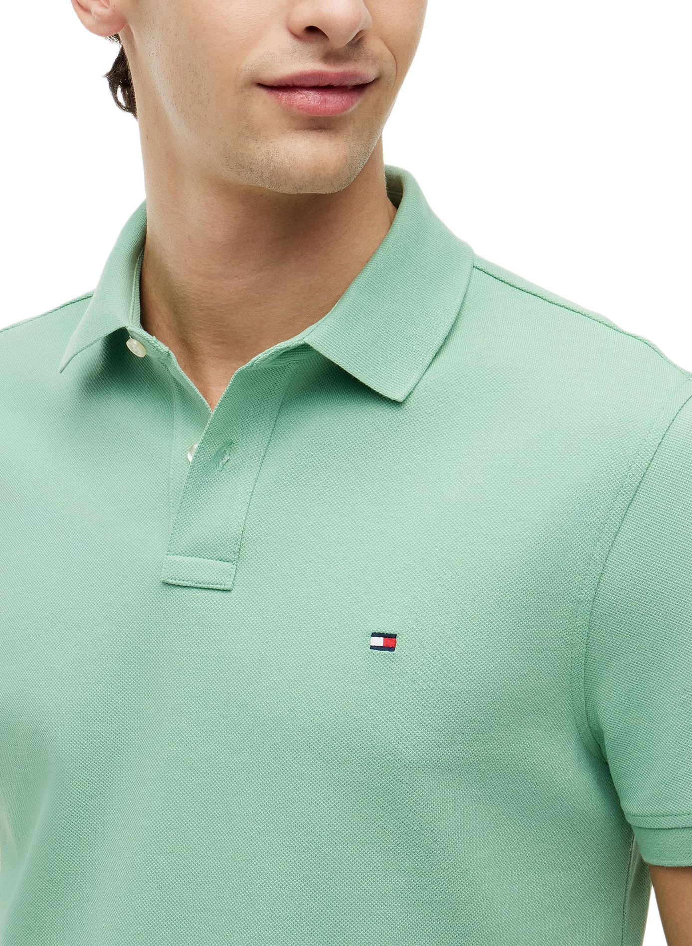 Organic cotton piqué polo shirt TOMMY HILFIGER Green