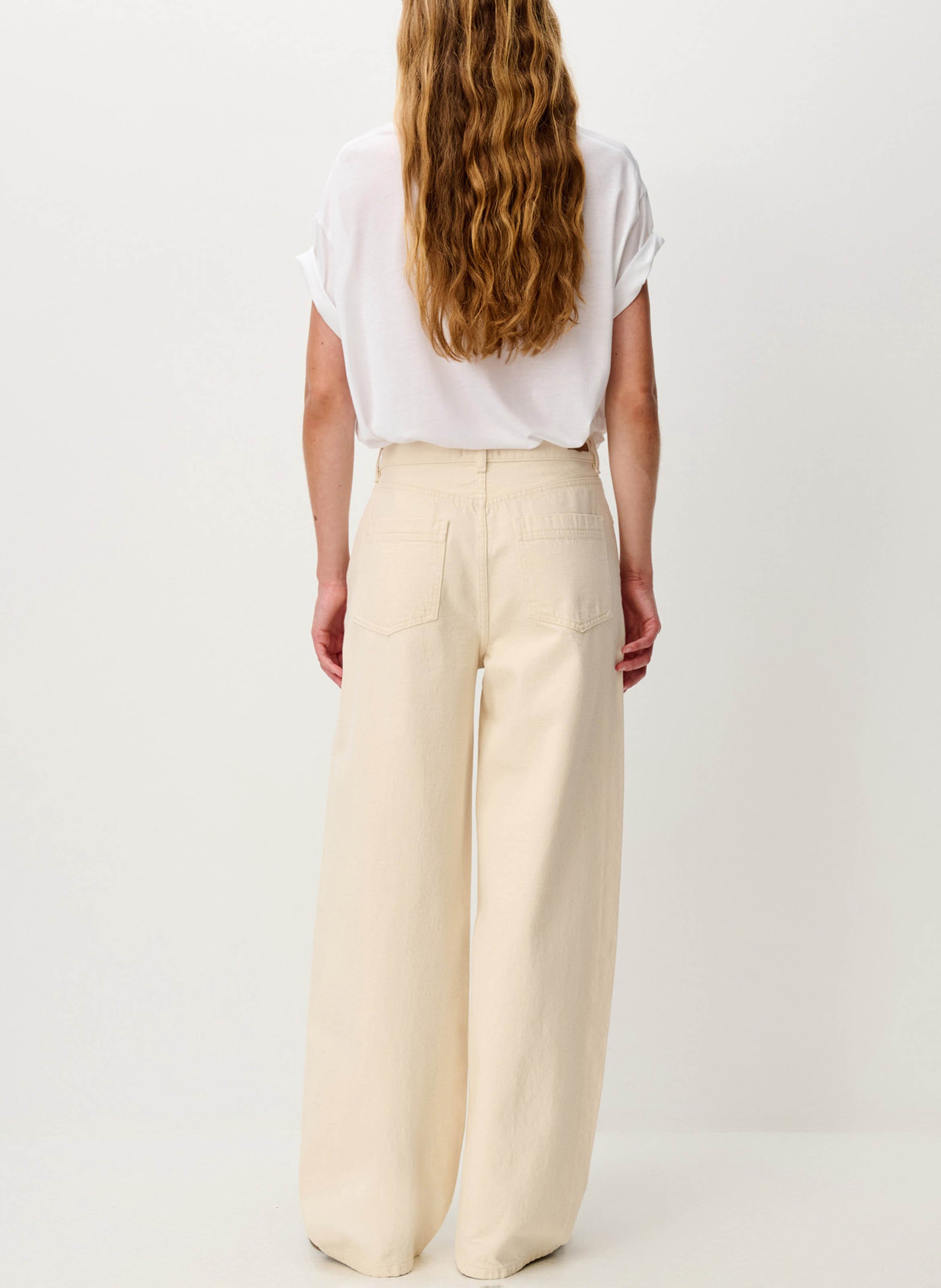 Jean droit taille haute uni bagur SESSUN Beige