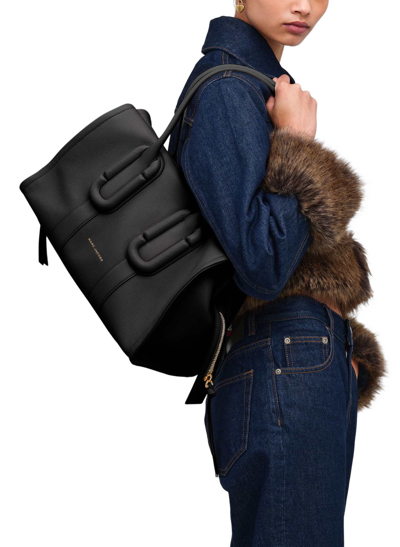 Sac bandoulière The Babe City Tote en cuir MARC JACOBS Noir
